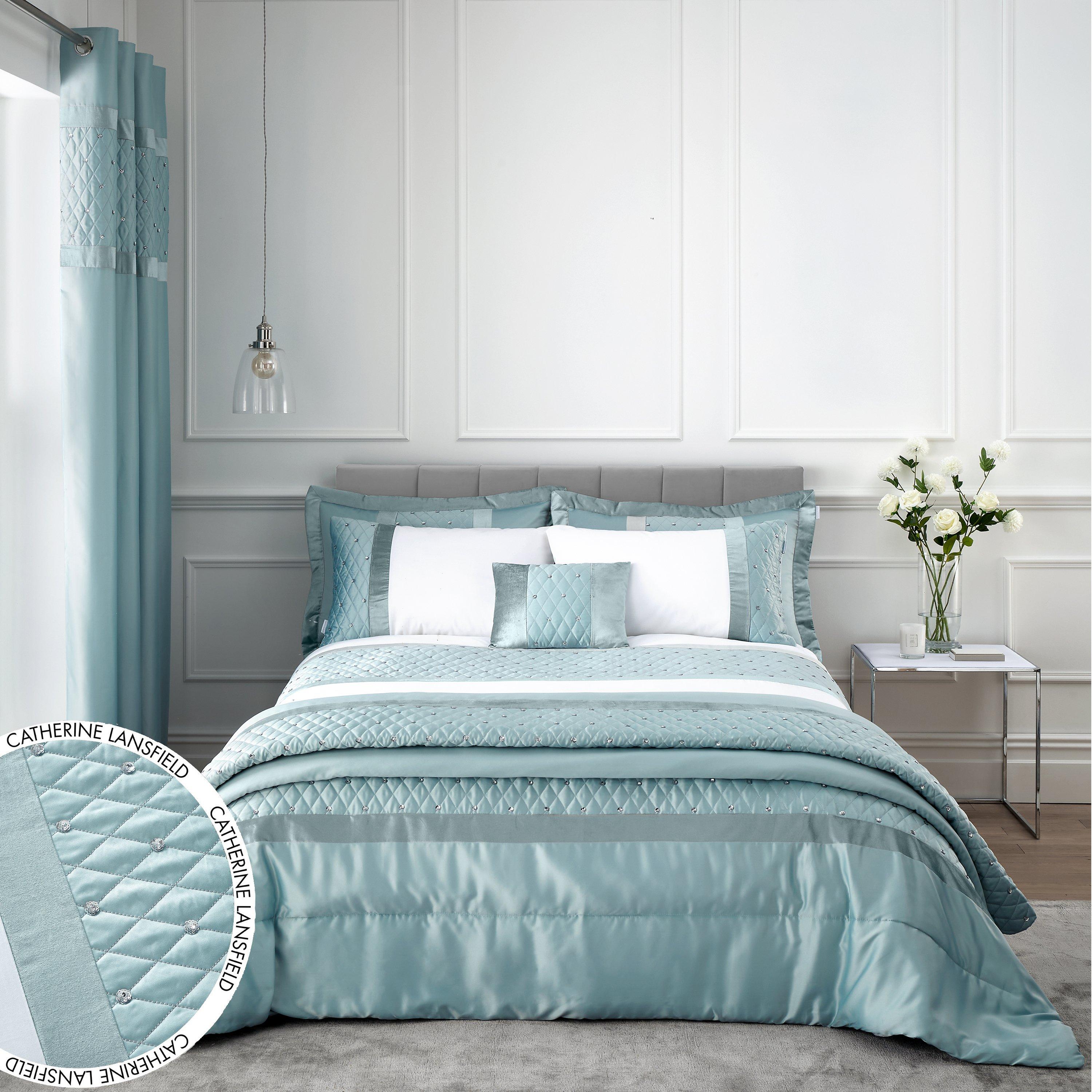 Catherine Lansfield Blue Sequin Cluster Duvet Cover Set in Size Double, Sports Direct - Image 8
