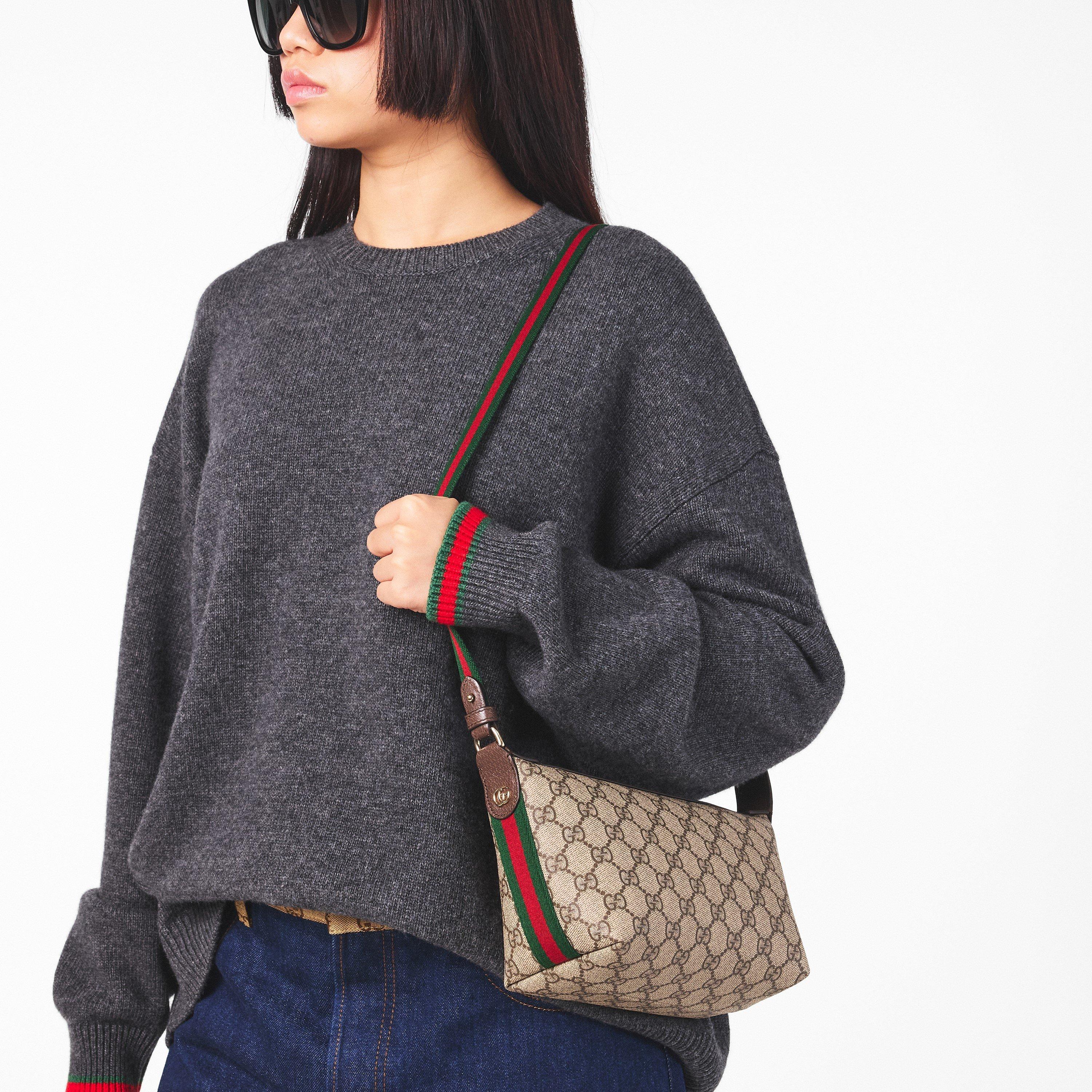 Beige Ebony - Gucci - Women's Ophidia Mini Hobo Bag - 3