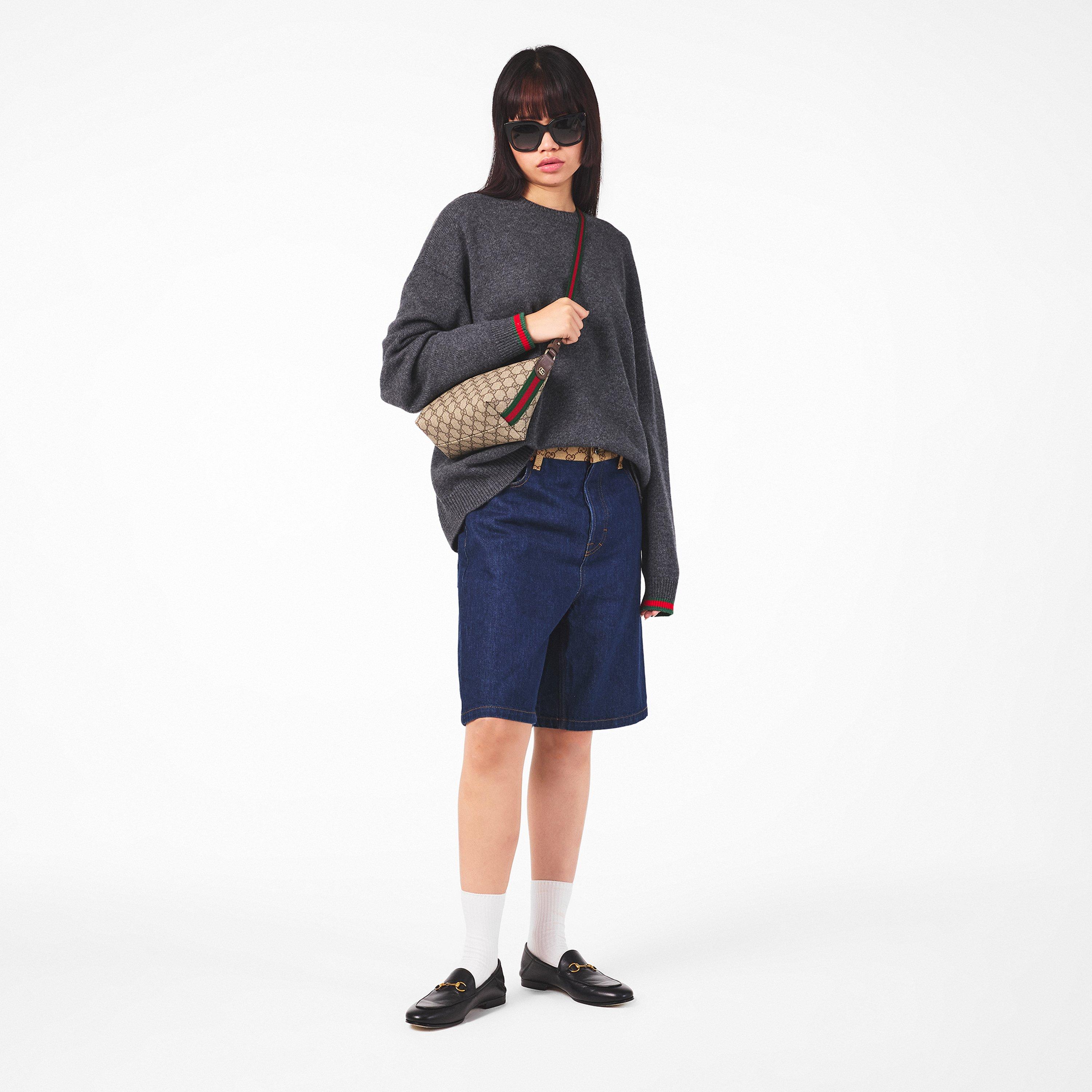 Beige Ebony - Gucci - Women's Ophidia Mini Hobo Bag - 6