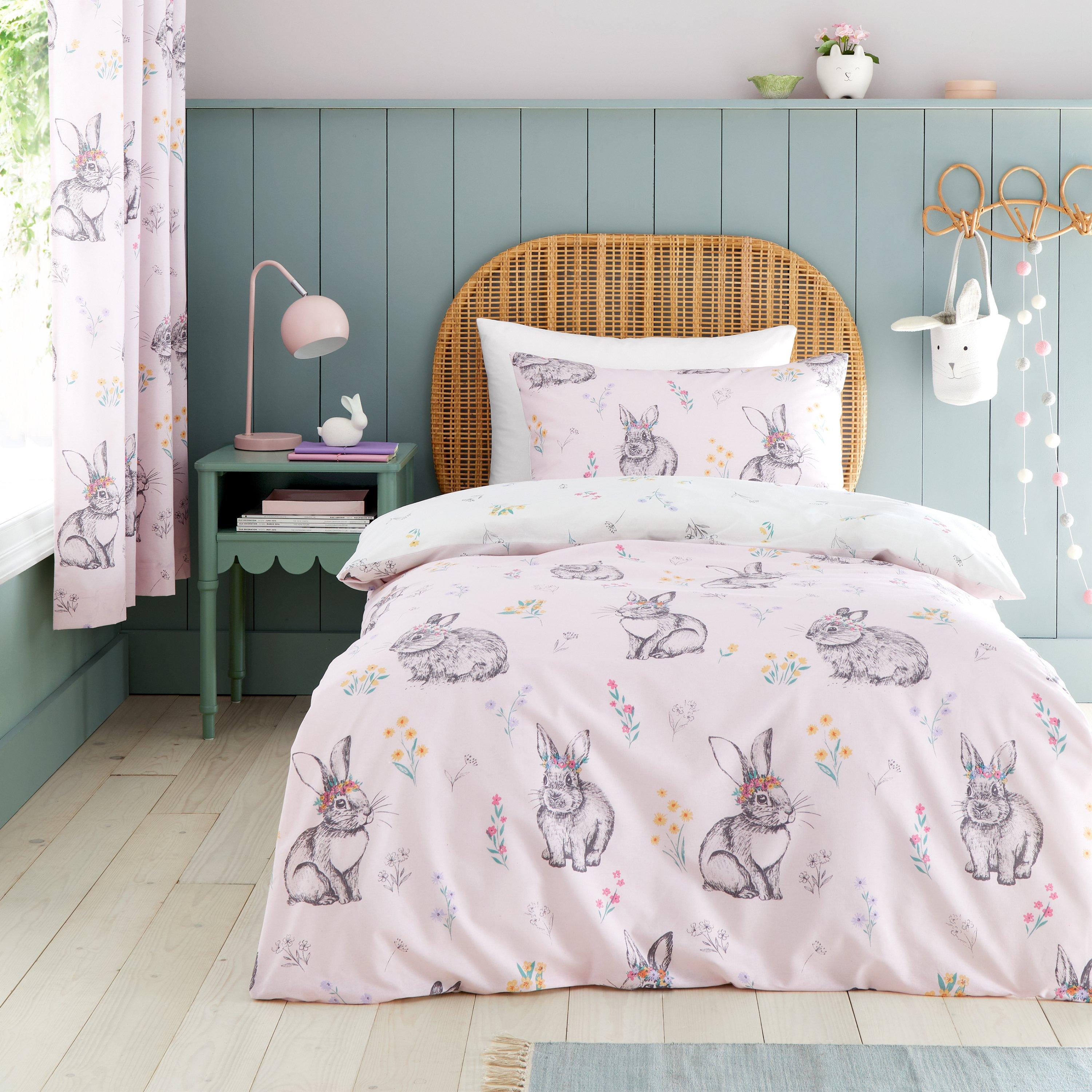 Pink - Catherine Lansfield - Bunny Tails Ditsy Flowers Duvet Cover Set - 1