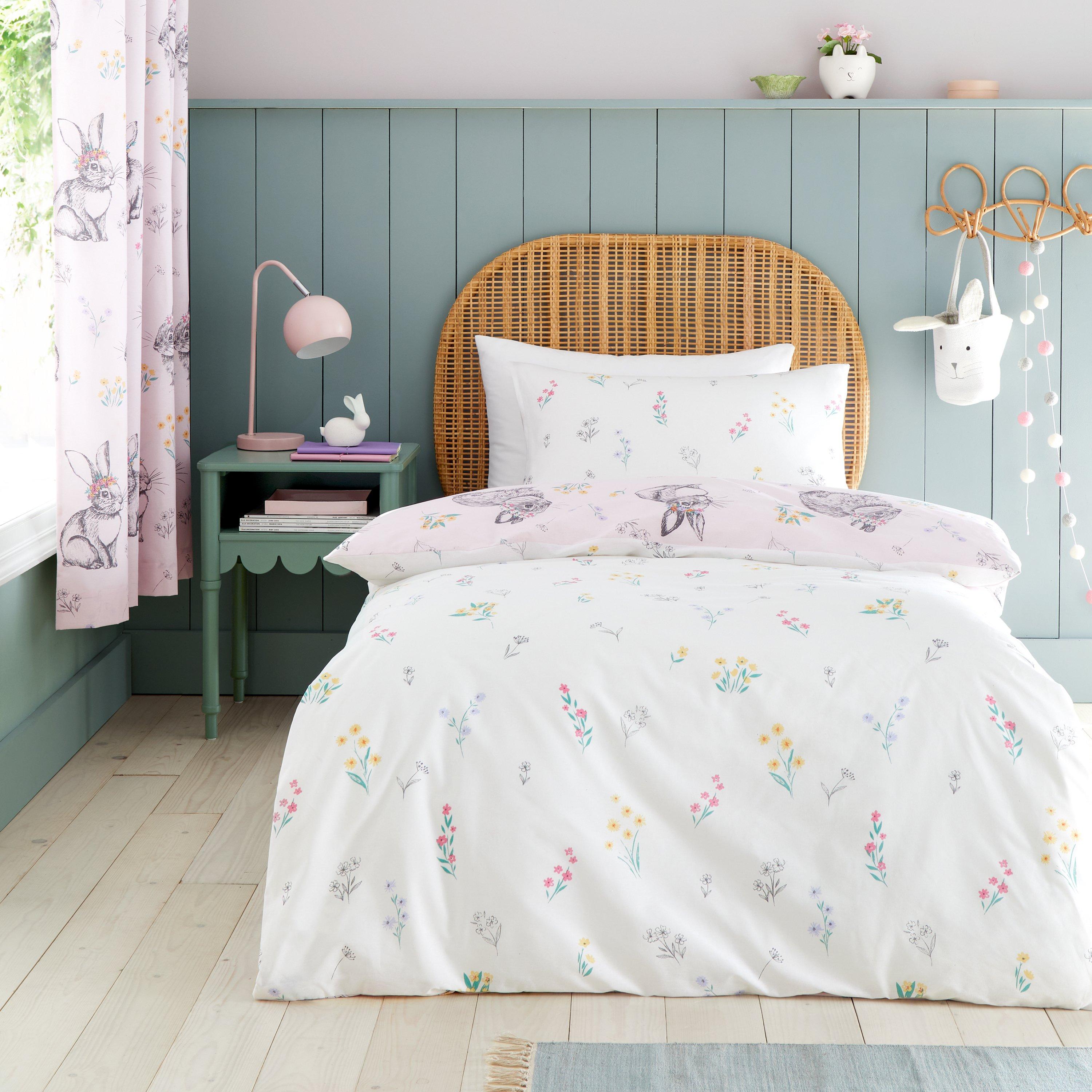 Pink - Catherine Lansfield - Bunny Tails Ditsy Flowers Duvet Cover Set - 2