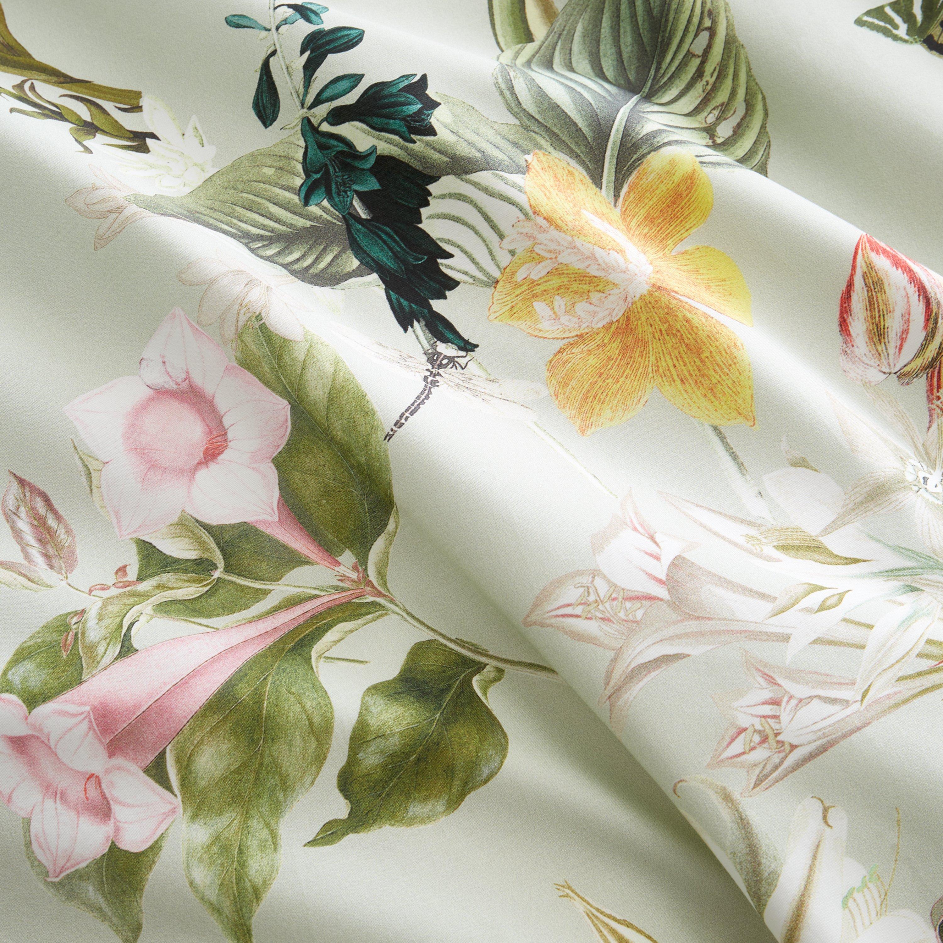 Green - RHS - Exotic Floral 200TC Cotton Duvet Cover Set - 4
