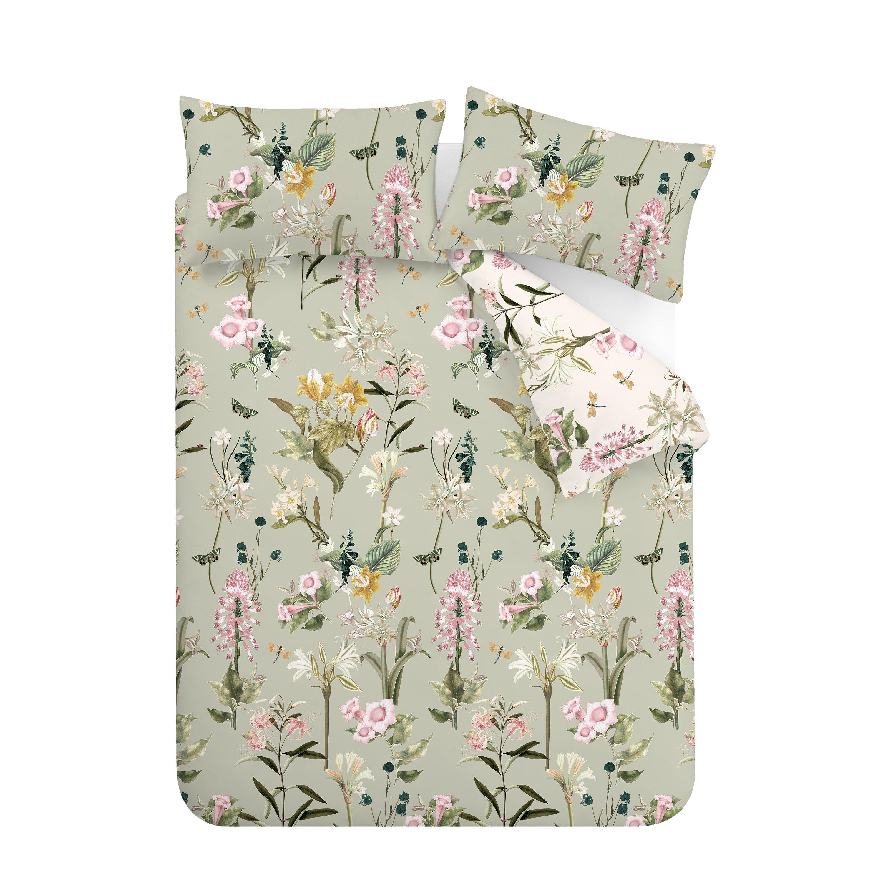 Green - RHS - Exotic Floral 200TC Cotton Duvet Cover Set - 5