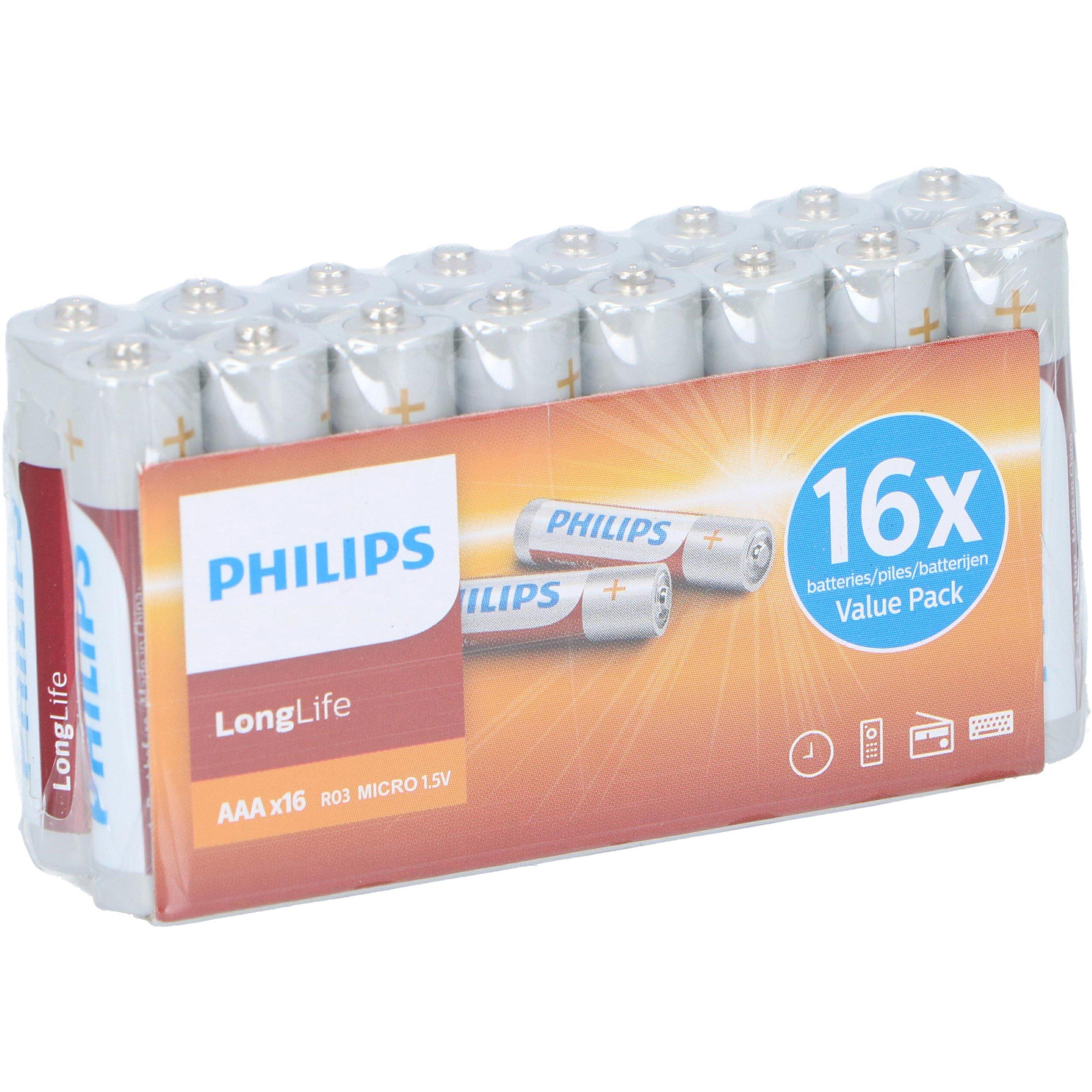 16 - Philips - AAA R03 Philips LongLife Battery 16PC Value Pack - 1