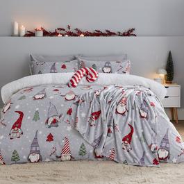 Catherine Lansfield Christmas Festive Gnomes Cosy Duvet Cover Set