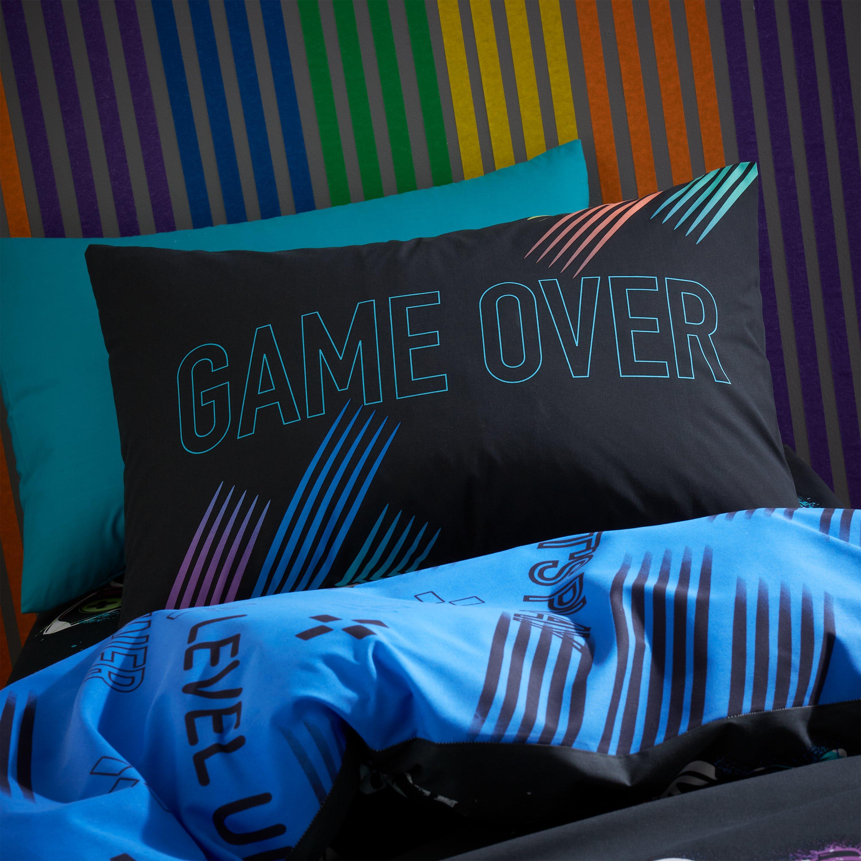 Black - Catherine Lansfield - Game Over Reversible Duvet Cover Set - 2