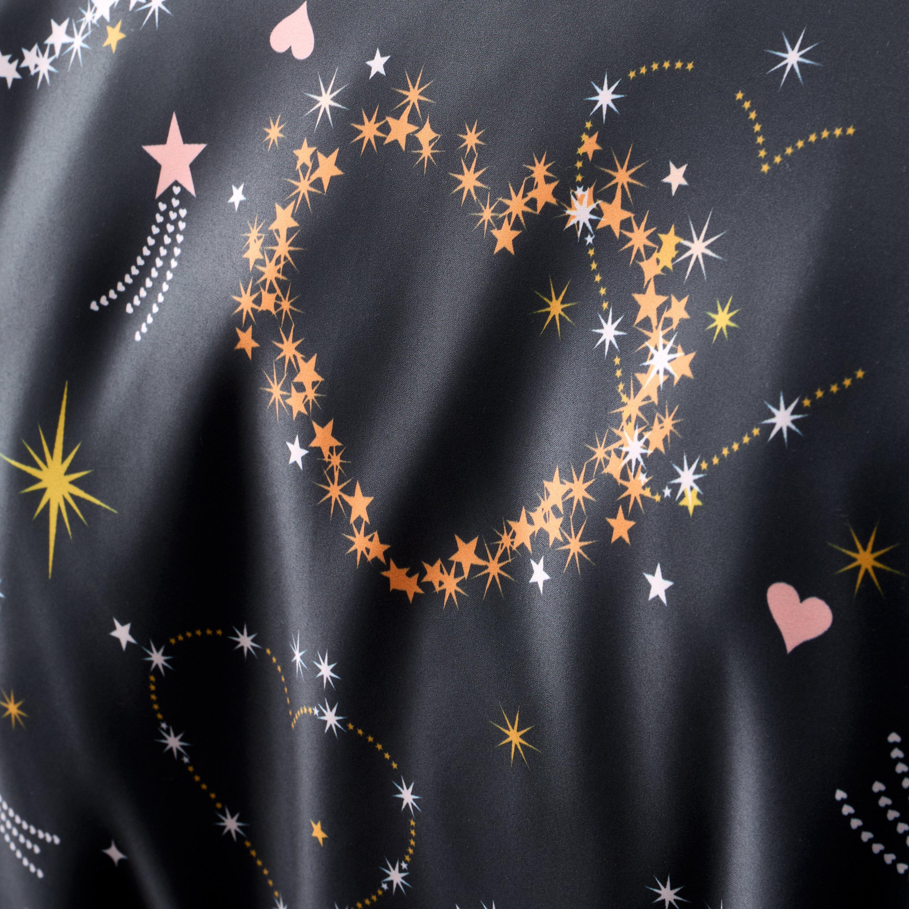 Black - Catherine Lansfield - Cosmic Hearts and Stars Reversible Duvet Cover Set - 5