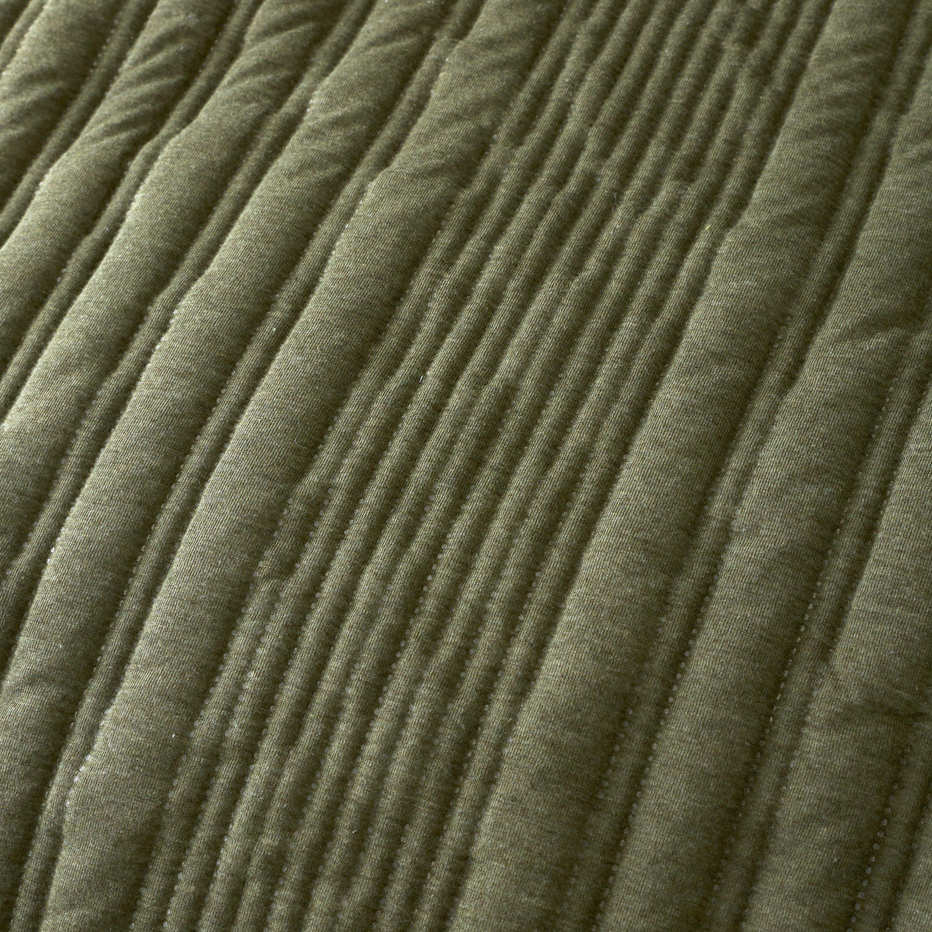 Olive - Pineapple Elephant - Tamba Jersey Stripe Quilted Duvet Cover Set - 4