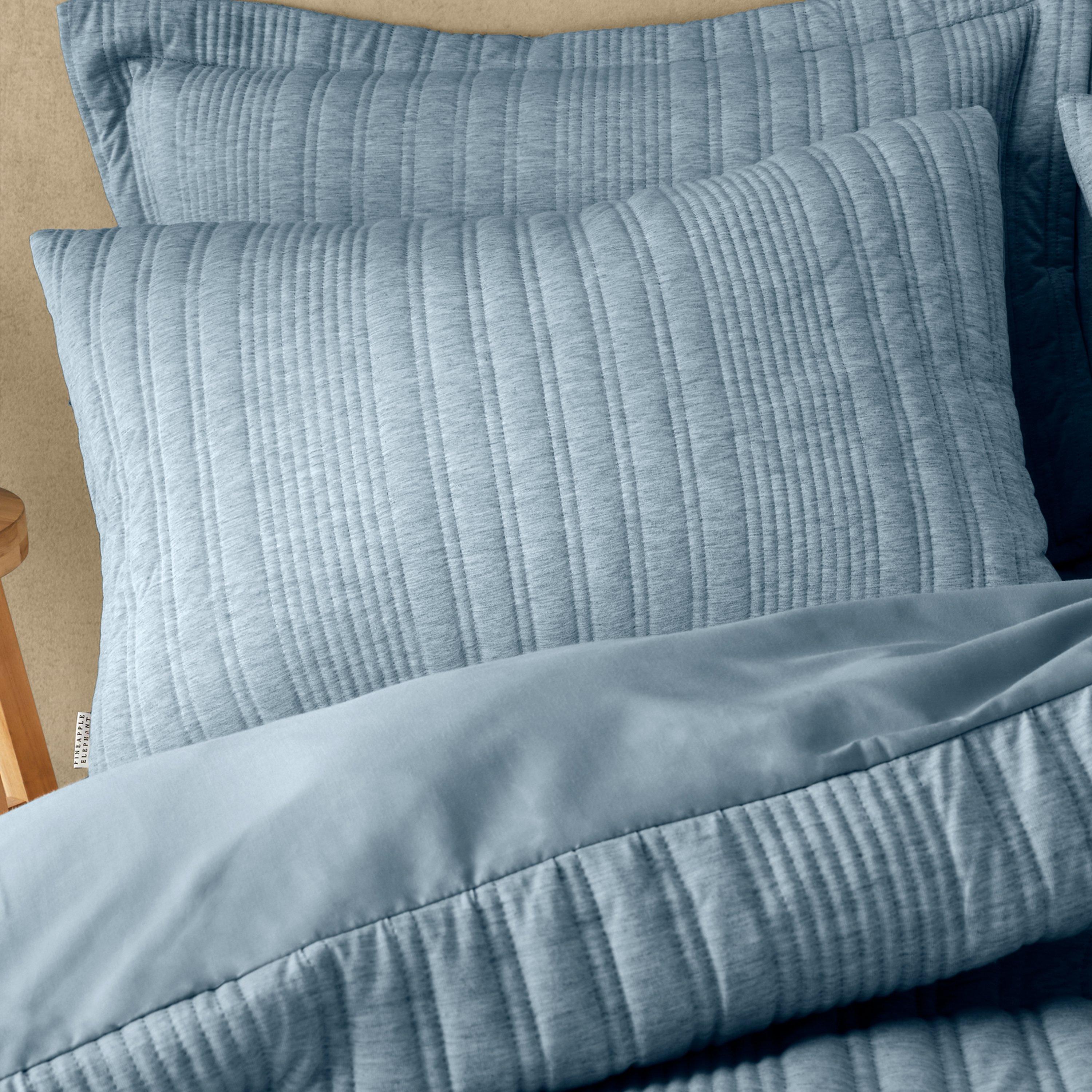 Chambray - Pineapple Elephant - Tamba Jersey Stripe Quilted Duvet Cover Set - 2