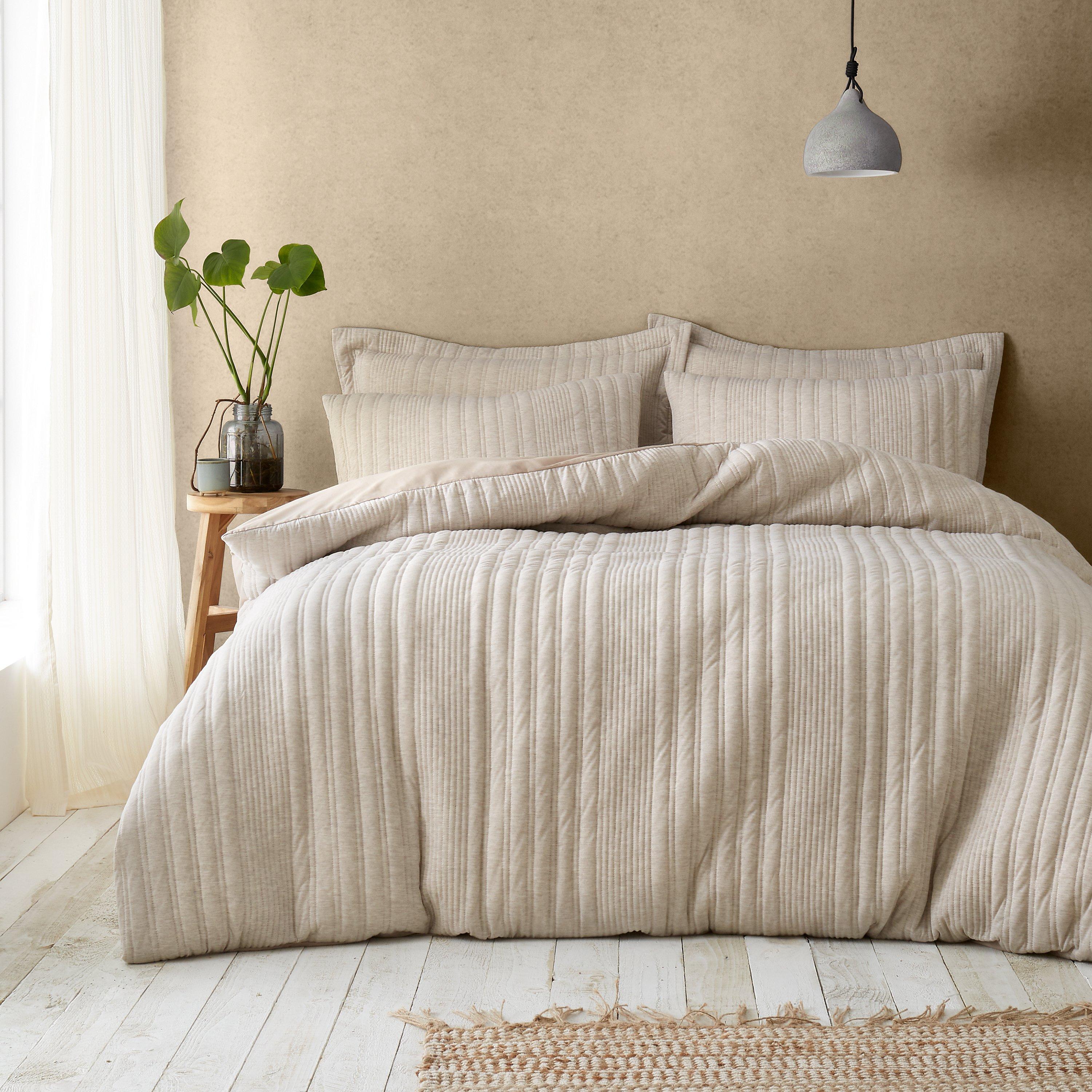 Pineapple Elephant Tamba Jersey Stripe Quilted Duvet Cover Set