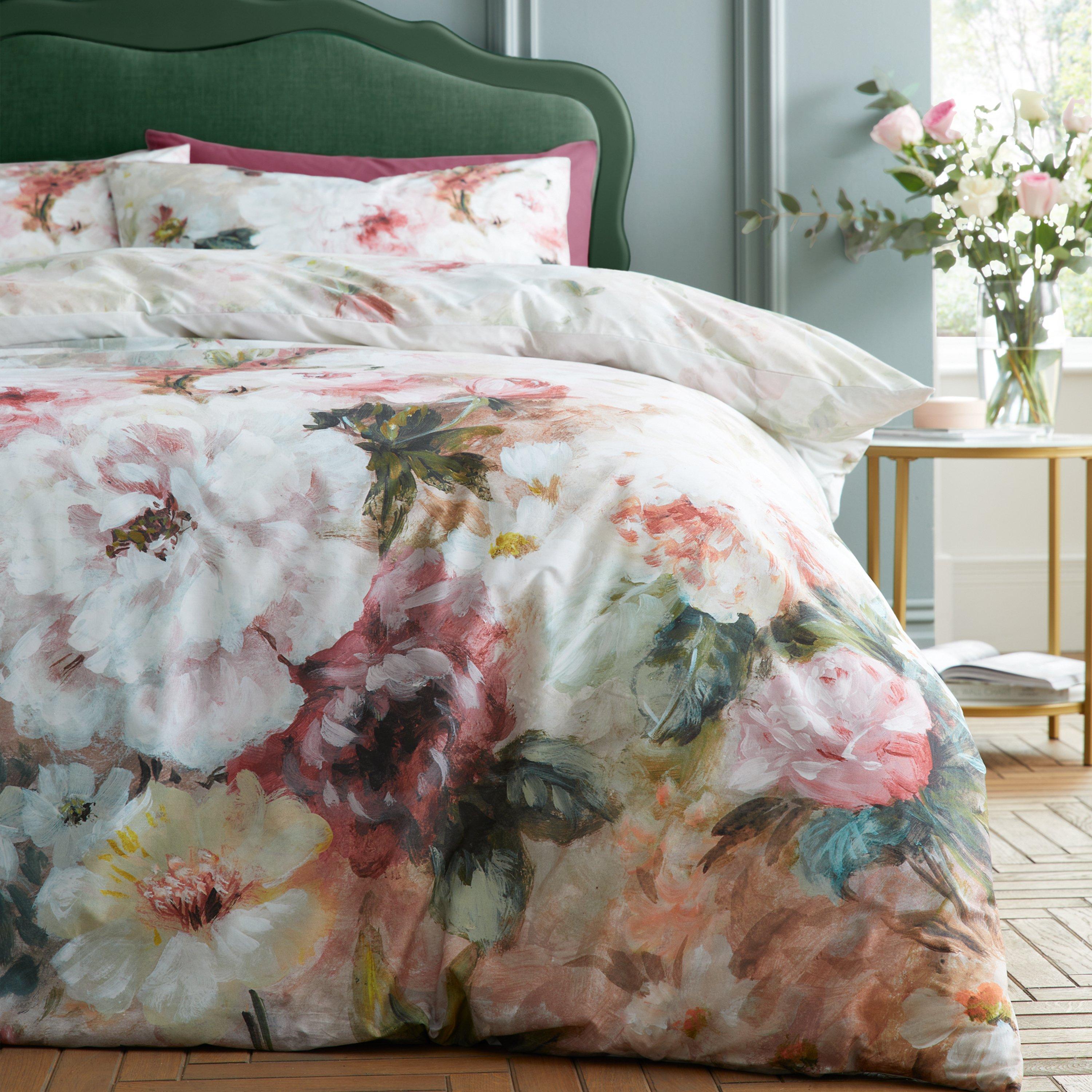 Pink - RHS - Rose Bloom 200TC Cotton Reversible Duvet Cover Set - 5