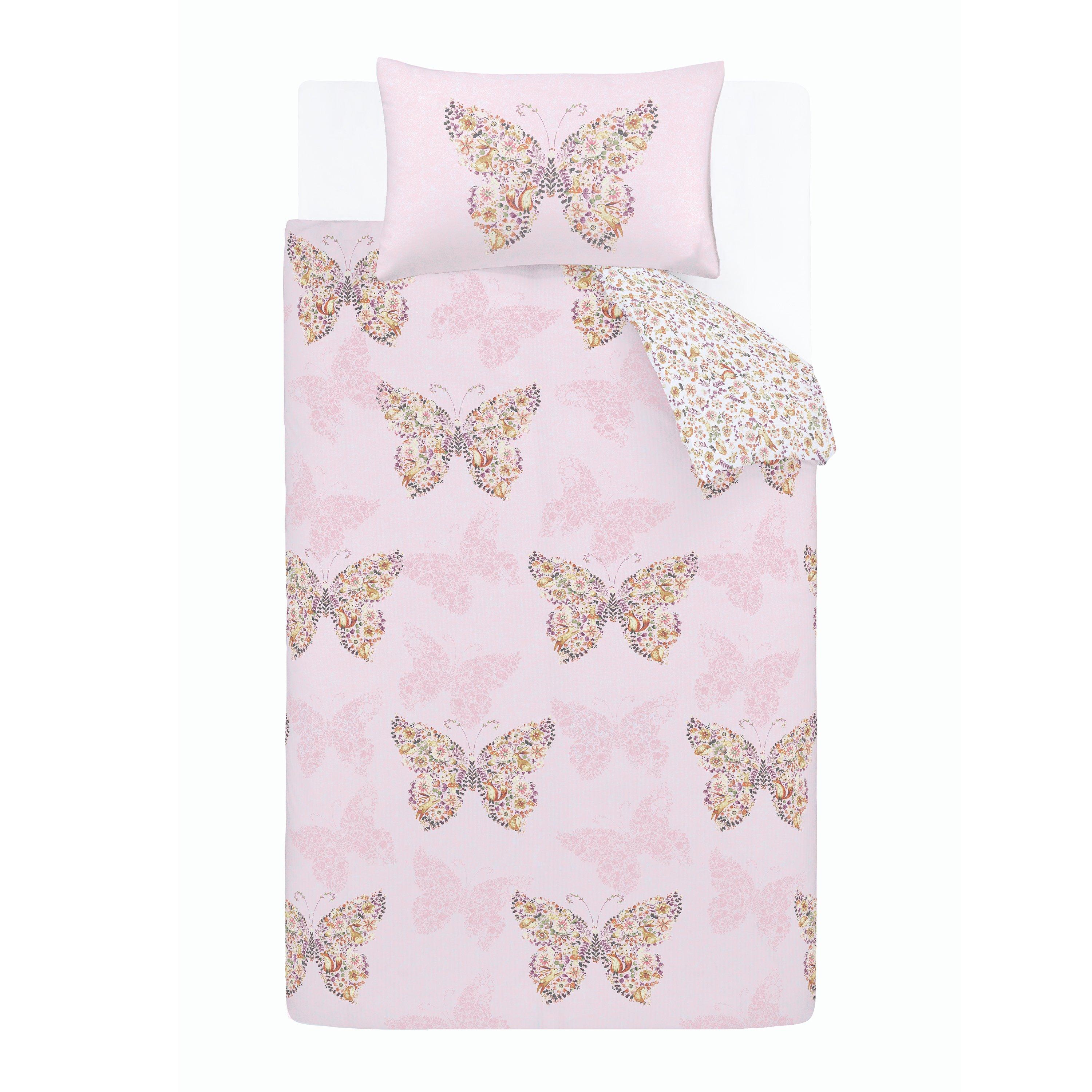 Pink - Catherine Lansfield - Enchanted Butterfly Reversible Duvet Cover Set - 5