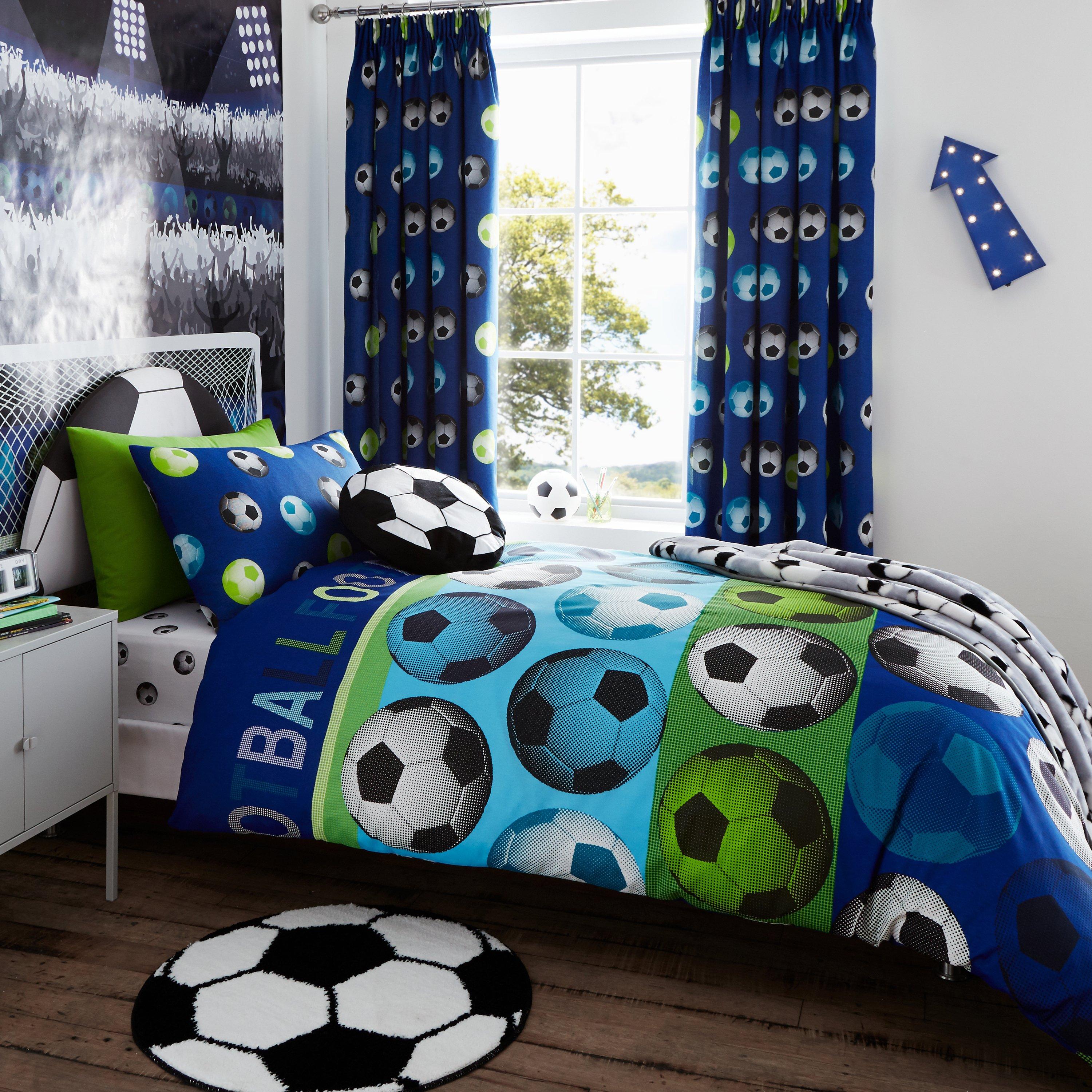 Blue - Catherine Lansfield - Football Reversible Duvet Cover Set - 1
