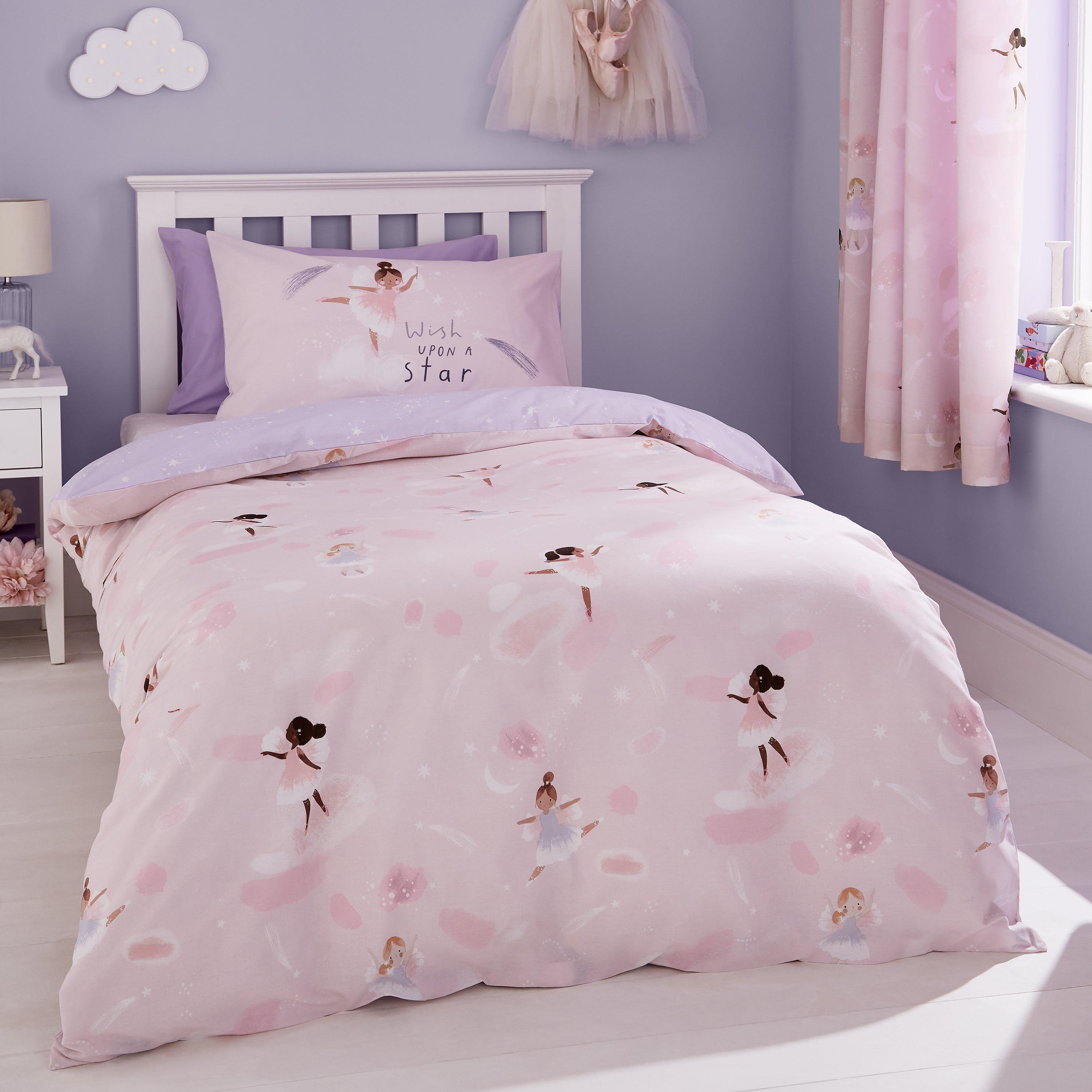 Pink - Catherine Lansfield - Dancing Fairies Reversible Duvet Cover Set - 1
