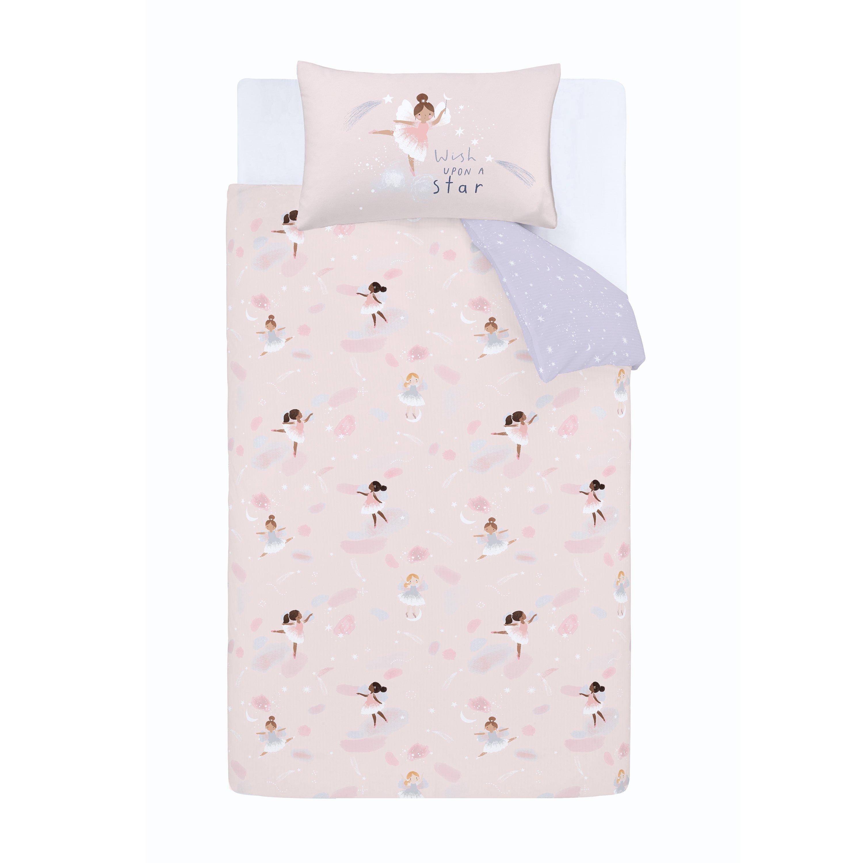 Pink - Catherine Lansfield - Dancing Fairies Reversible Duvet Cover Set - 5