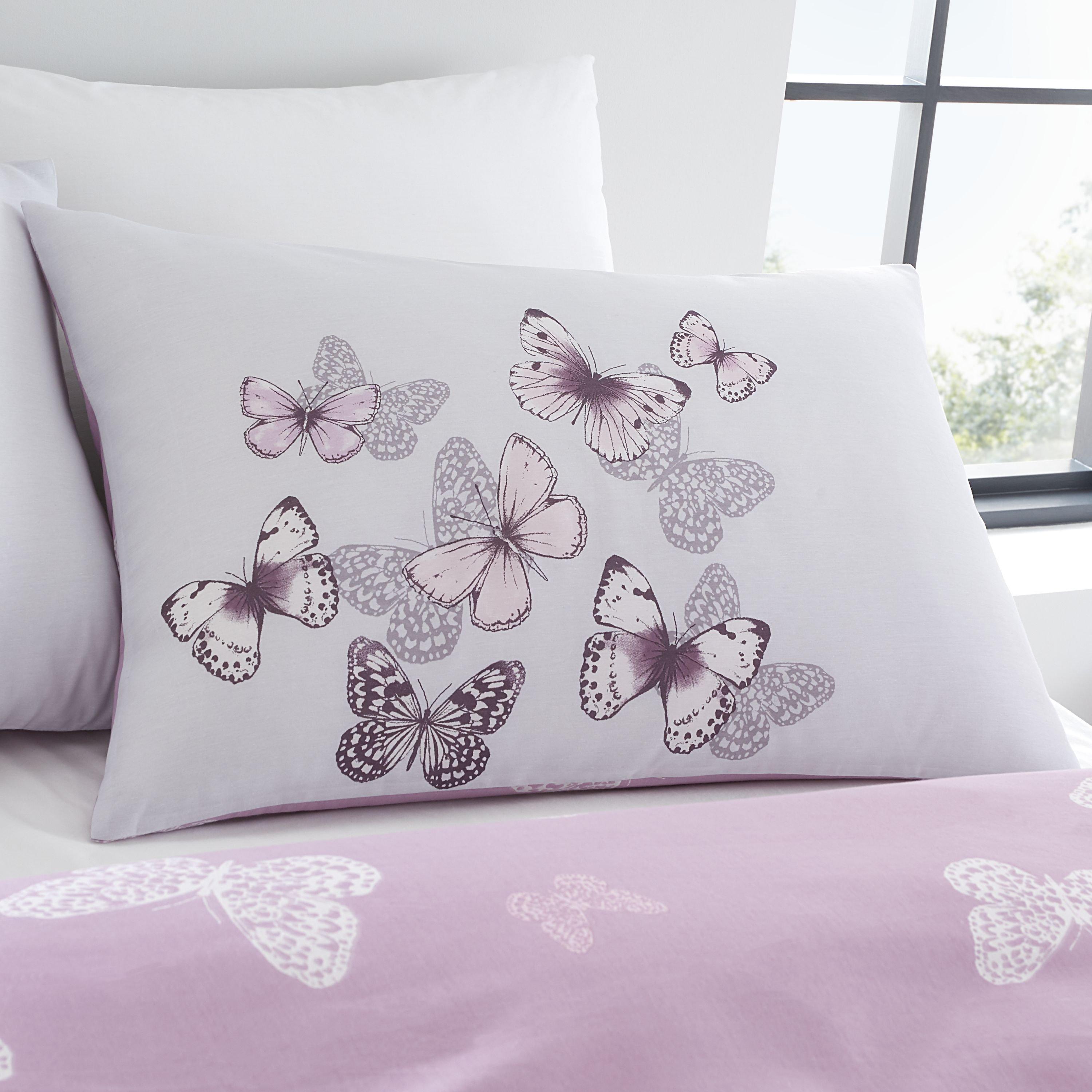 Heather - Catherine Lansfield - Butterfly Reversible Duvet Cover Set - 2