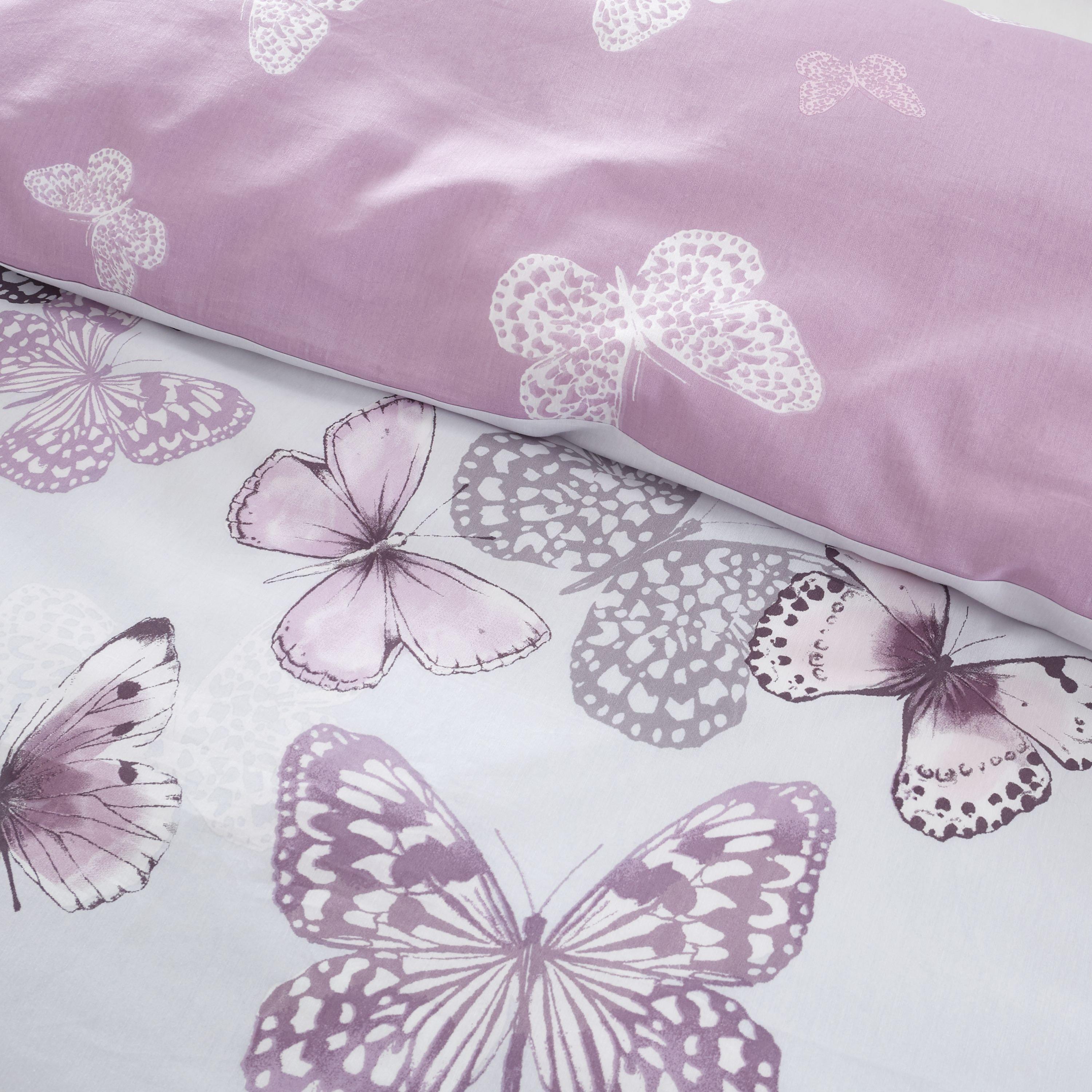 Heather - Catherine Lansfield - Butterfly Reversible Duvet Cover Set - 3