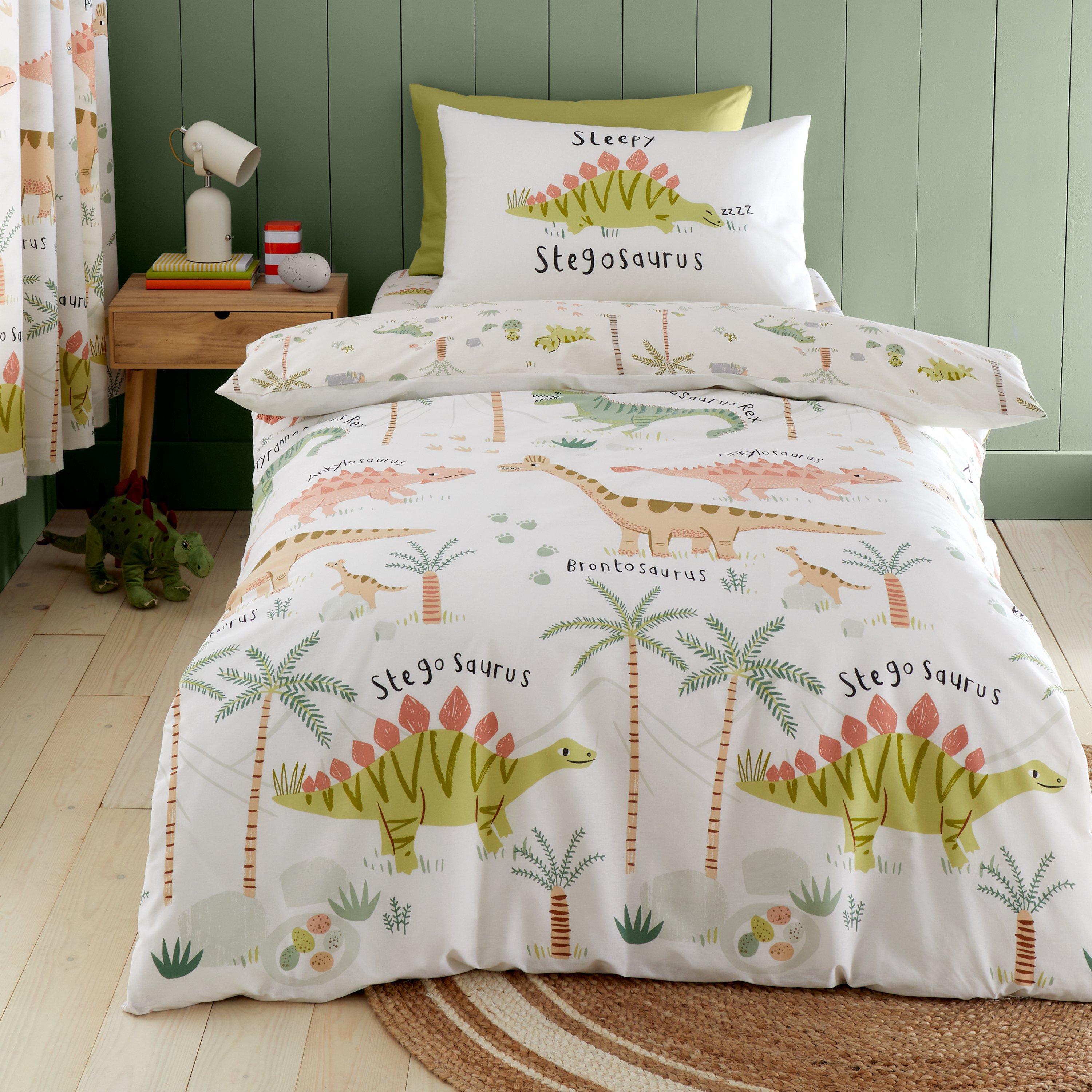 Green - Catherine Lansfield - Sleepy Dino Reversible Duvet Cover Set - 1