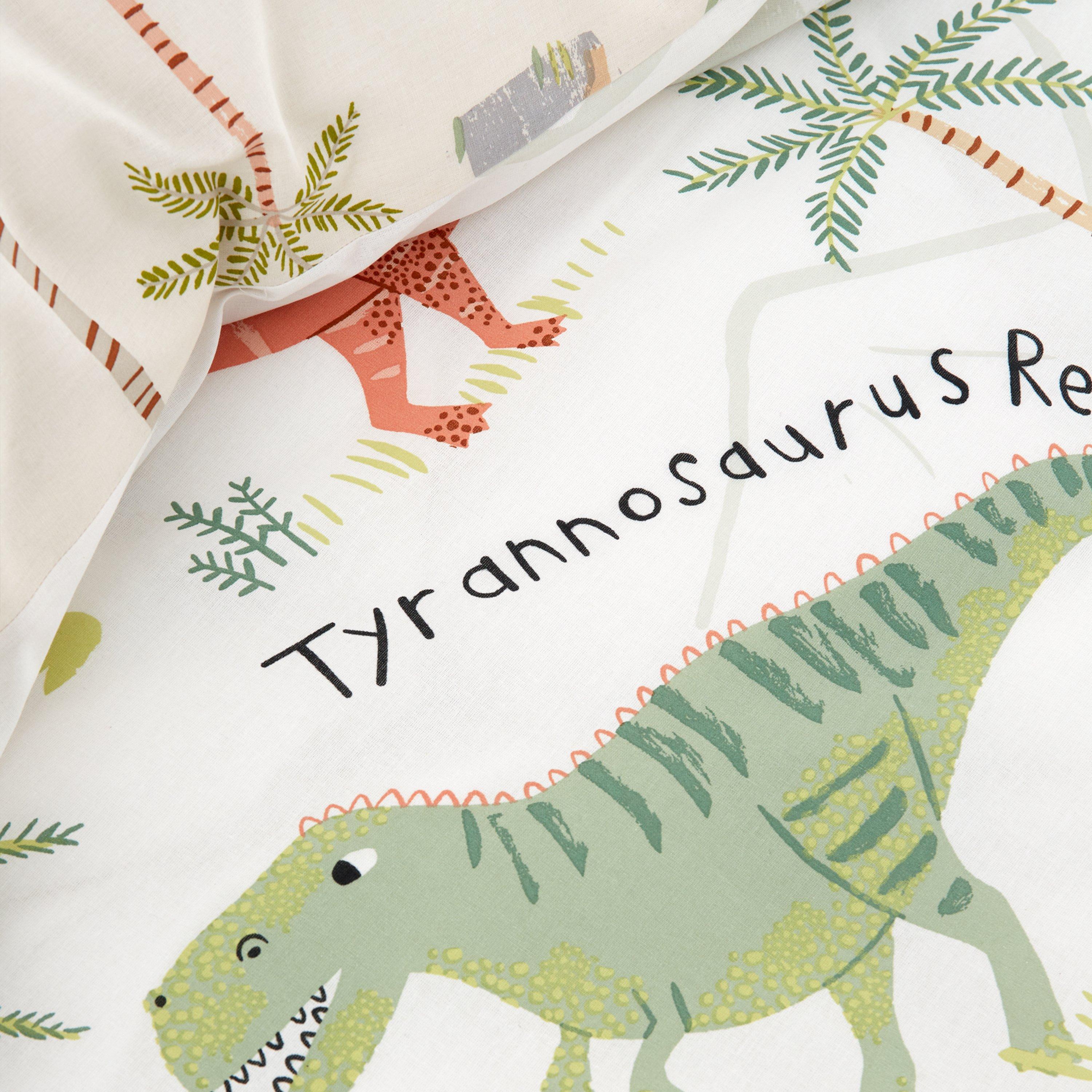 Green - Catherine Lansfield - Sleepy Dino Reversible Duvet Cover Set - 4