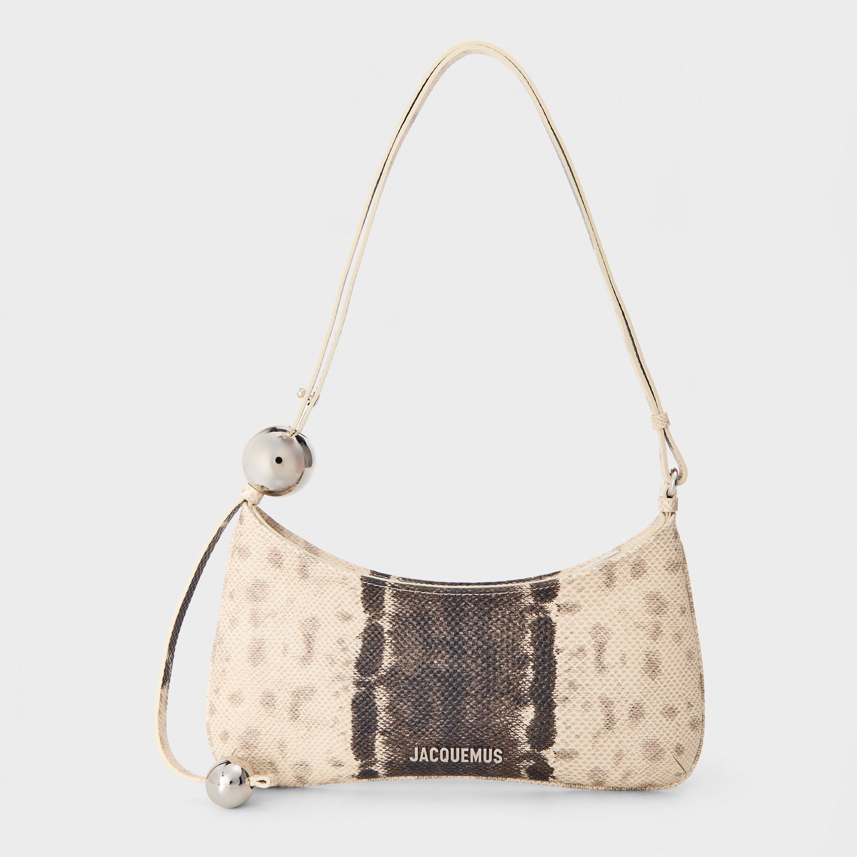 Jacquemus Womens Beaded Cotton Le Bisou Perle Shoulder Bag - Beige