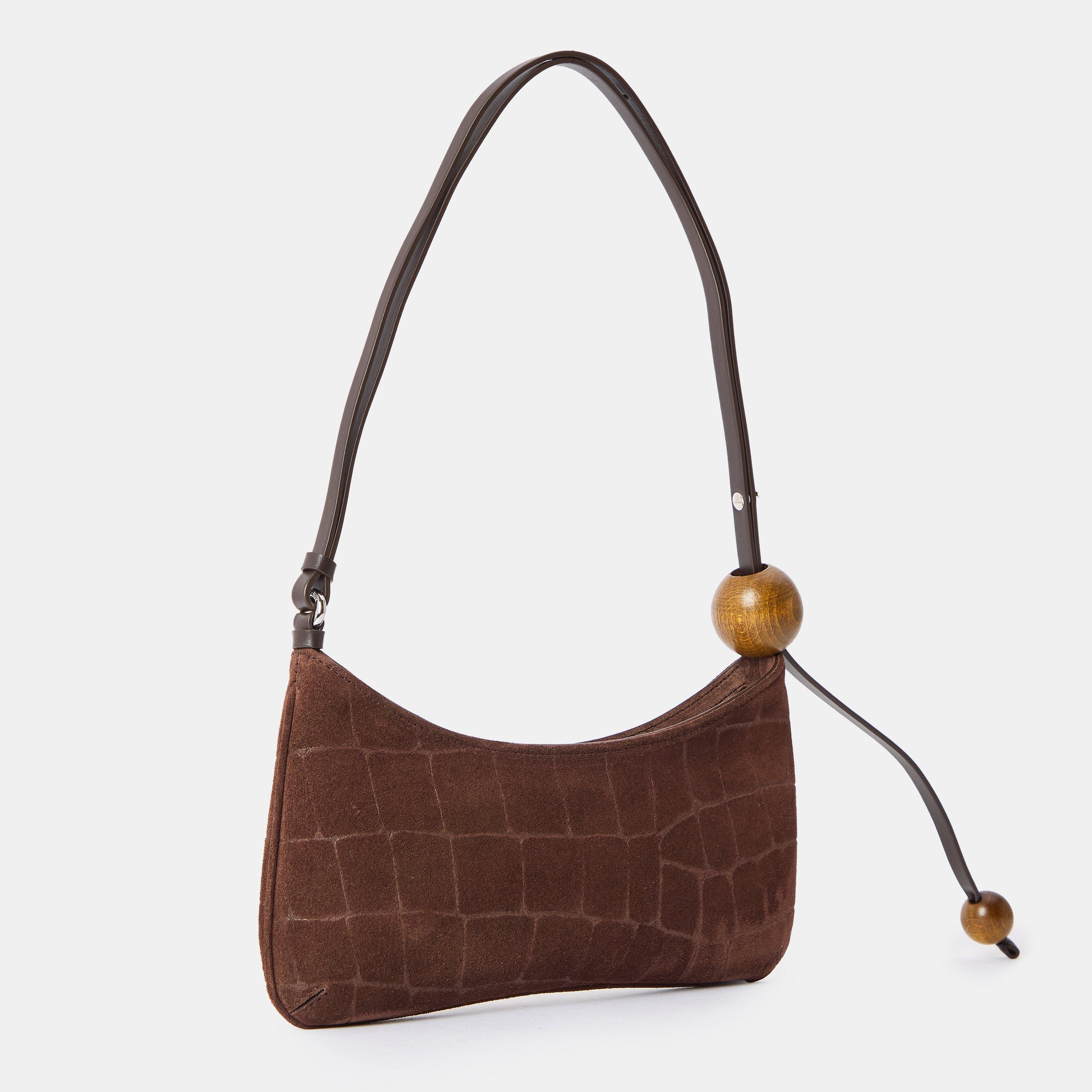 Dark Brown - Jacquemus - Womens Beaded Cotton Le Bisou Perle Shoulder Bag - 2