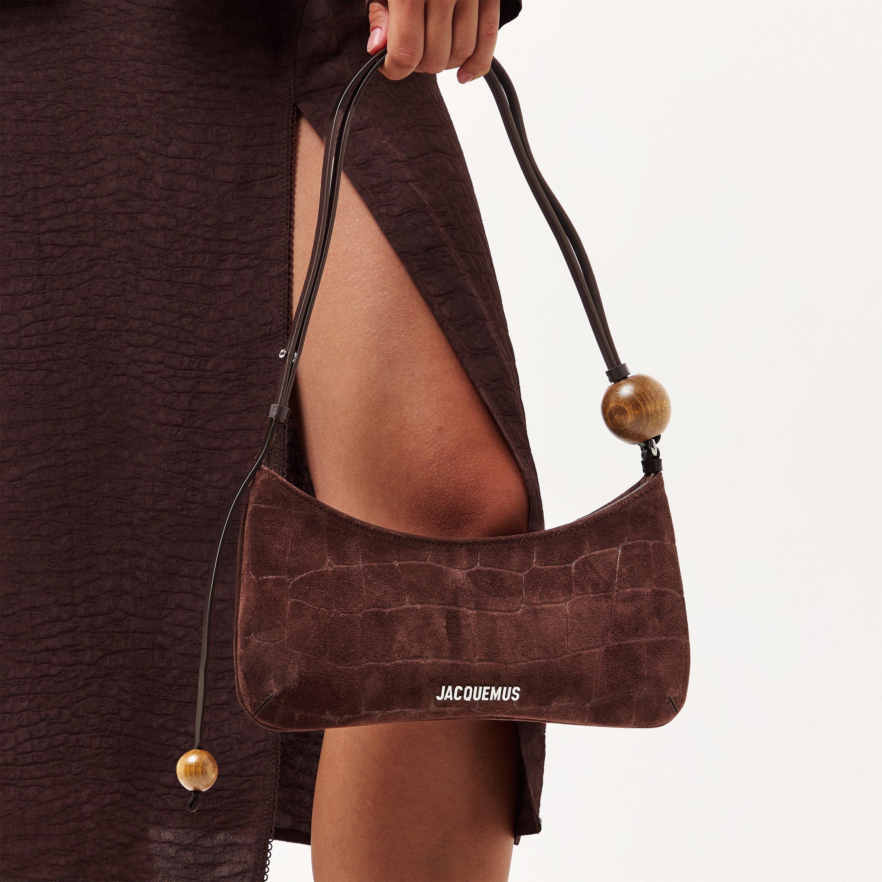 Dark Brown - Jacquemus - Womens Beaded Cotton Le Bisou Perle Shoulder Bag - 3