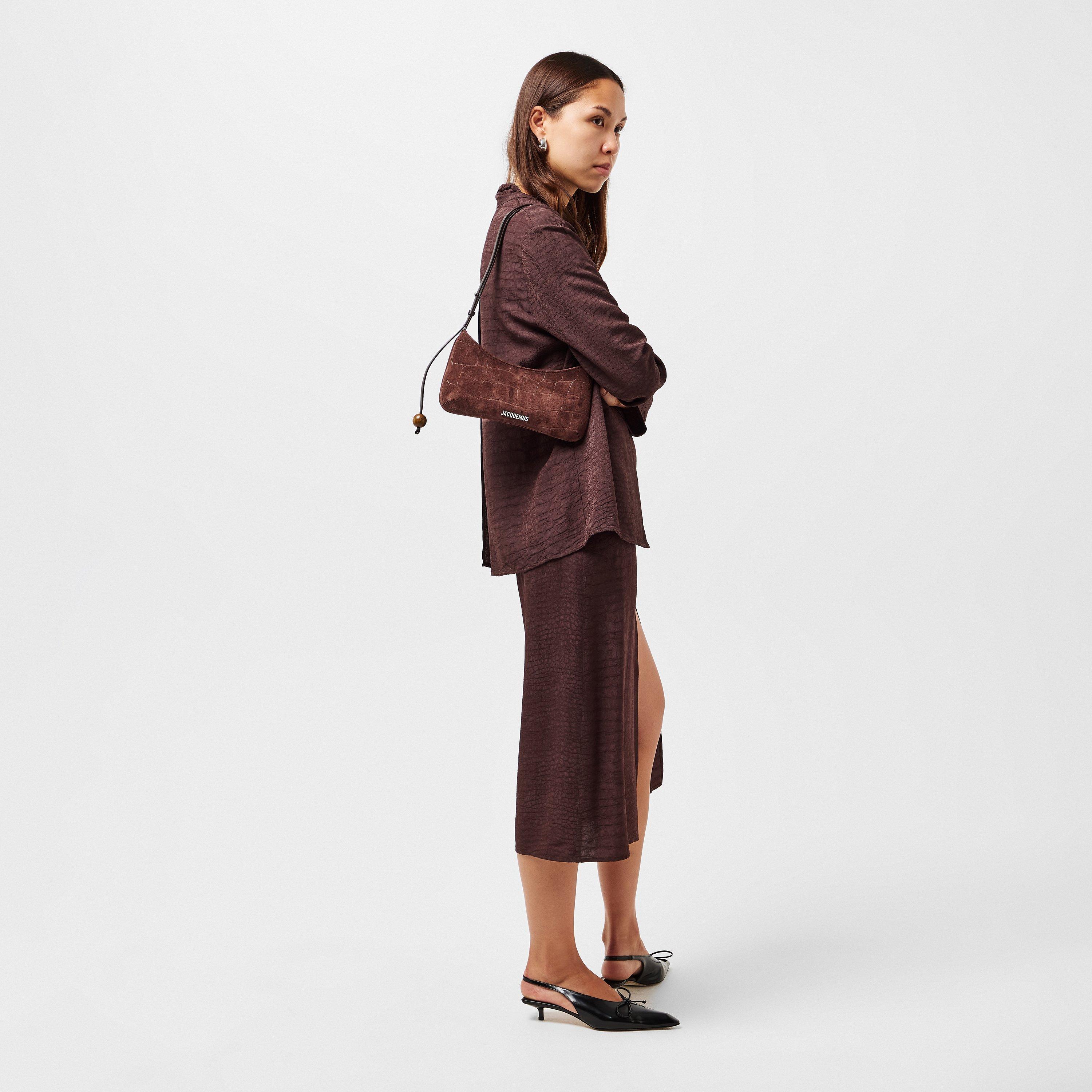 Dark Brown - Jacquemus - Womens Beaded Cotton Le Bisou Perle Shoulder Bag - 6