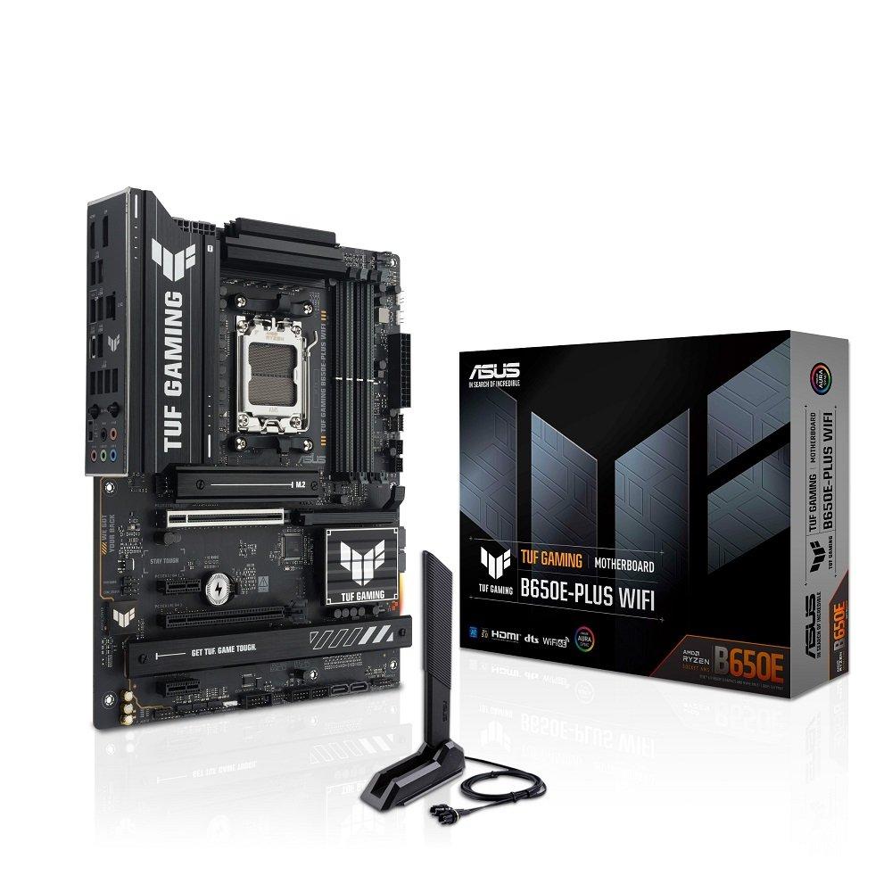 Preto - ASUS - ASUS TUF GAMING B650E-PLUS WIFI - AMD Motherboard - 1