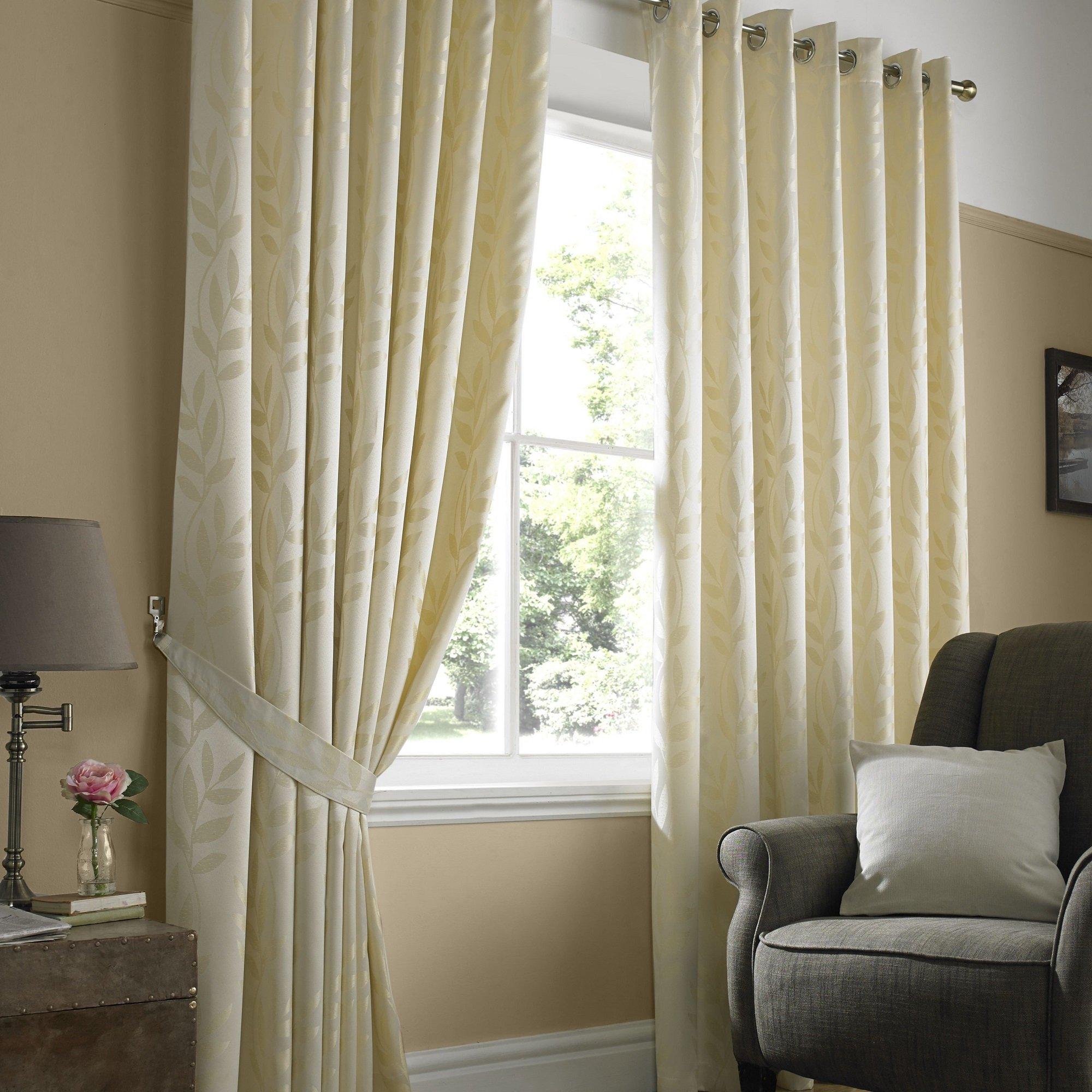 Cream - Alan Symonds - Tivoli Lined Ring Top Curtains - Pair - 1
