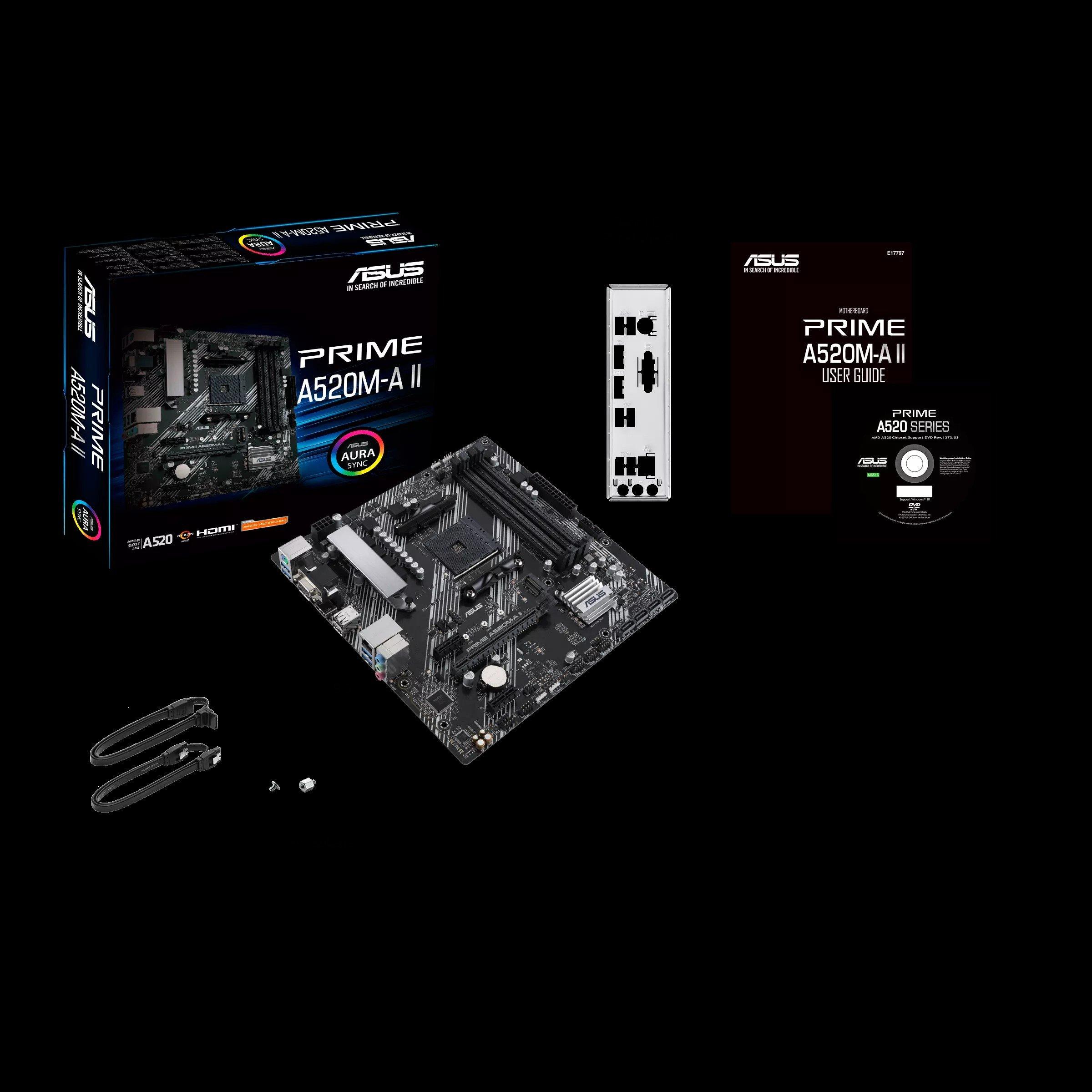 Schwarz - ASUS - ASUS PRIME A520M-A II - AMD Motherboard - 1