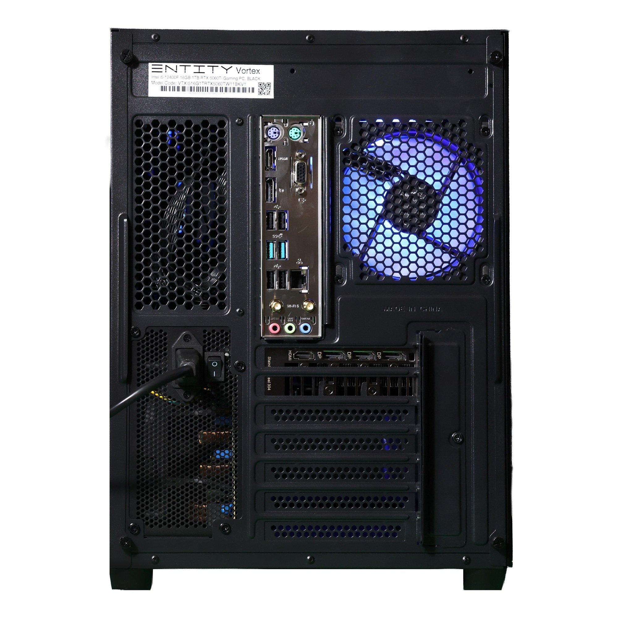 Schwarz - Entity - Entity Vortex Gaming Desktop i5-12400F RTX 5060Ti - 4