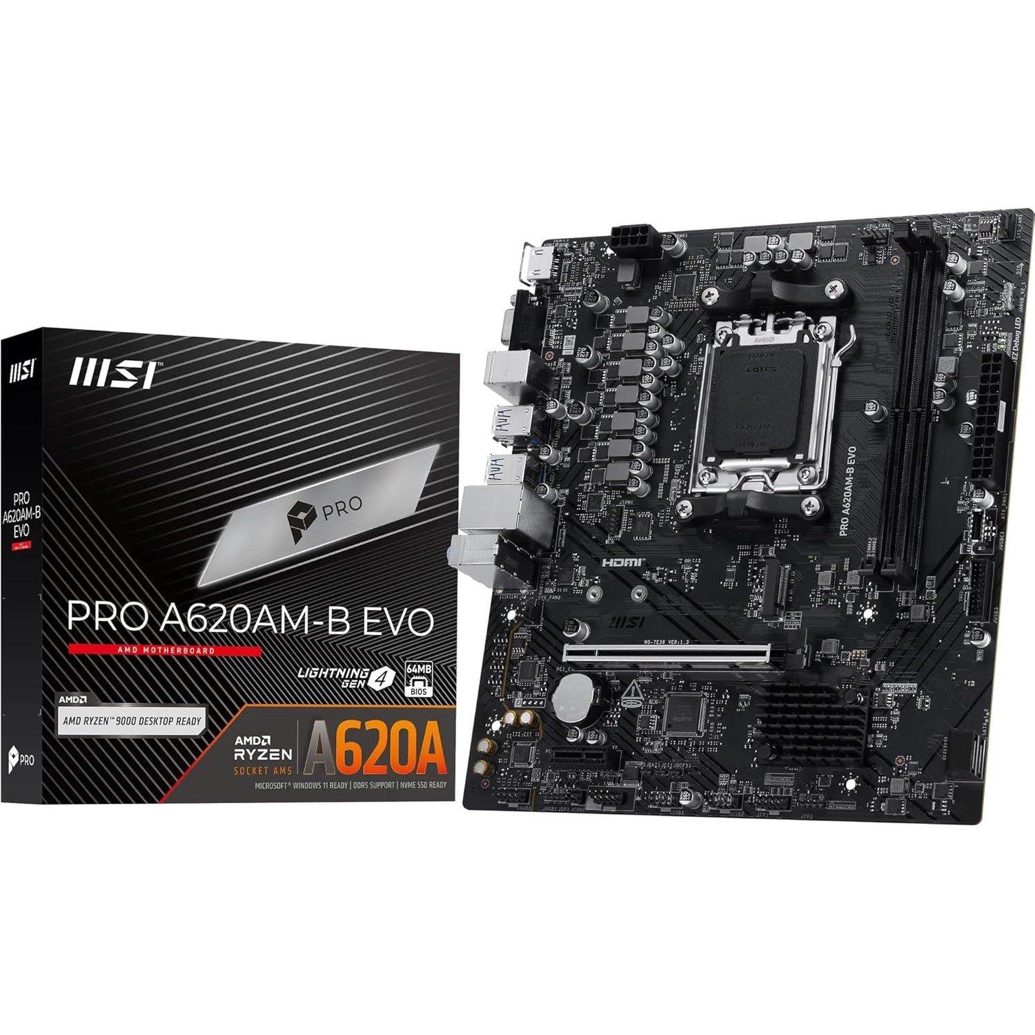 MSI PRO A620AM-B EVO AMD Motherboard - Black