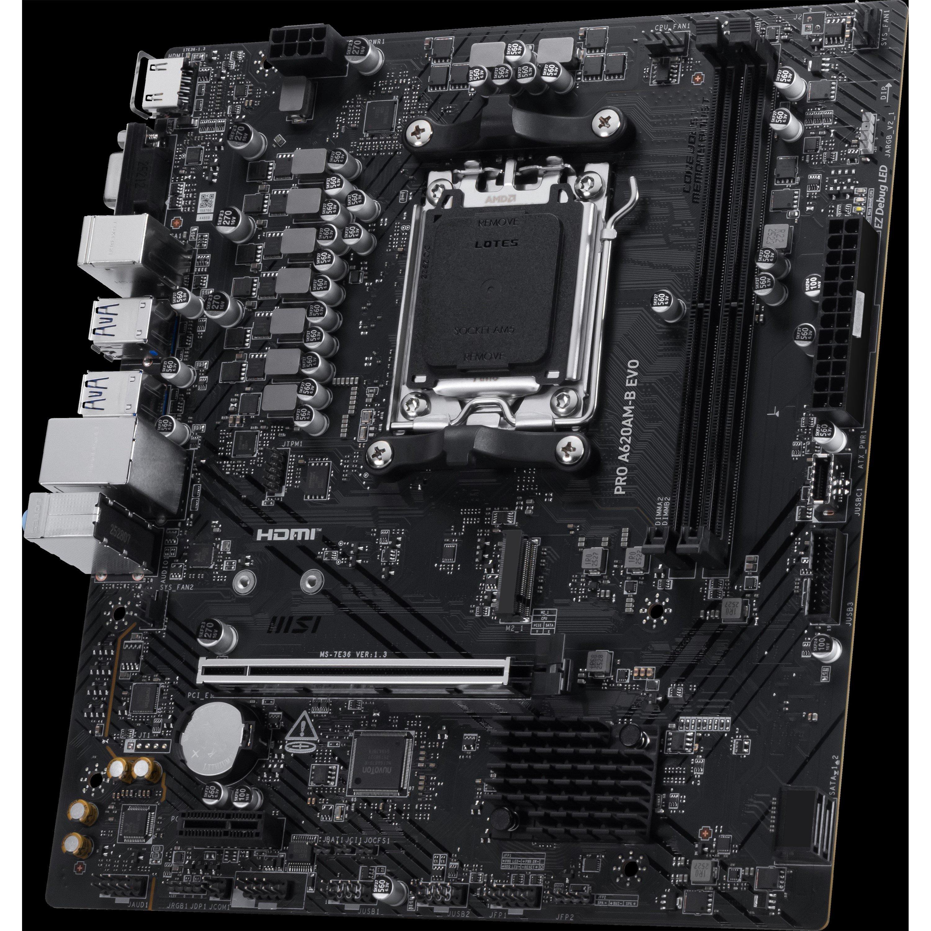 Schwarz - MSI - MSI PRO A620AM-B EVO AMD Motherboard - 2