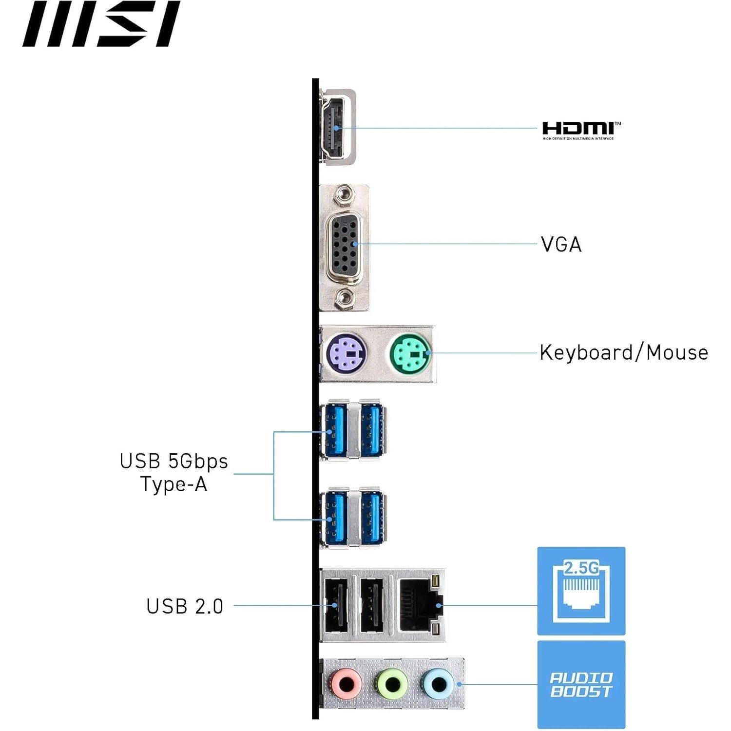 Crna - MSI - PRO A620AM-B EVO AMD Motherboard - 6