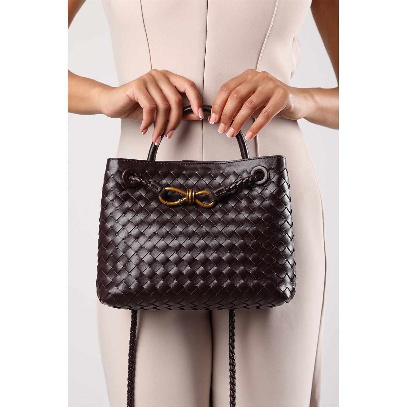 Castanho - Wheres That From - Wheres Woven Leather Tote bag with Gold Detail - 2