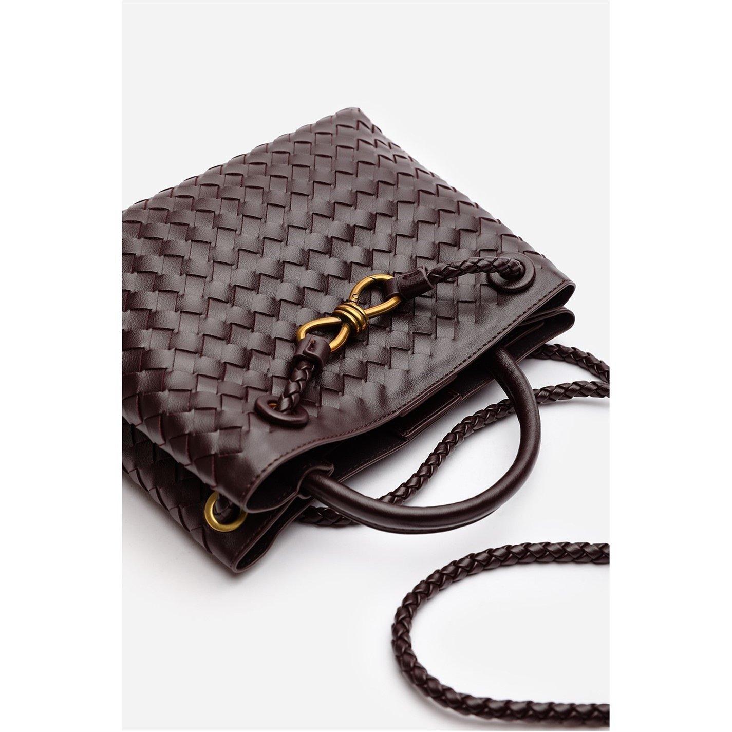 Castanho - Wheres That From - Wheres Woven Leather Tote bag with Gold Detail - 4