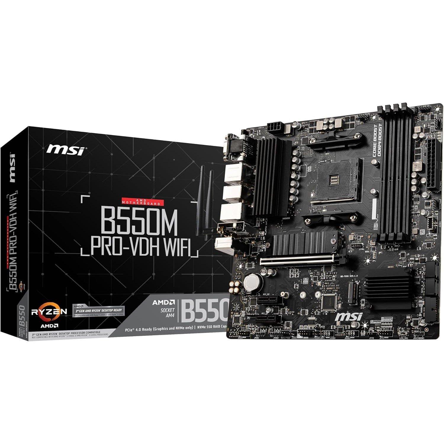 Black - MSI - B550 00 - B550M PRO-VDH WIFI - AMD Motherboard - 1