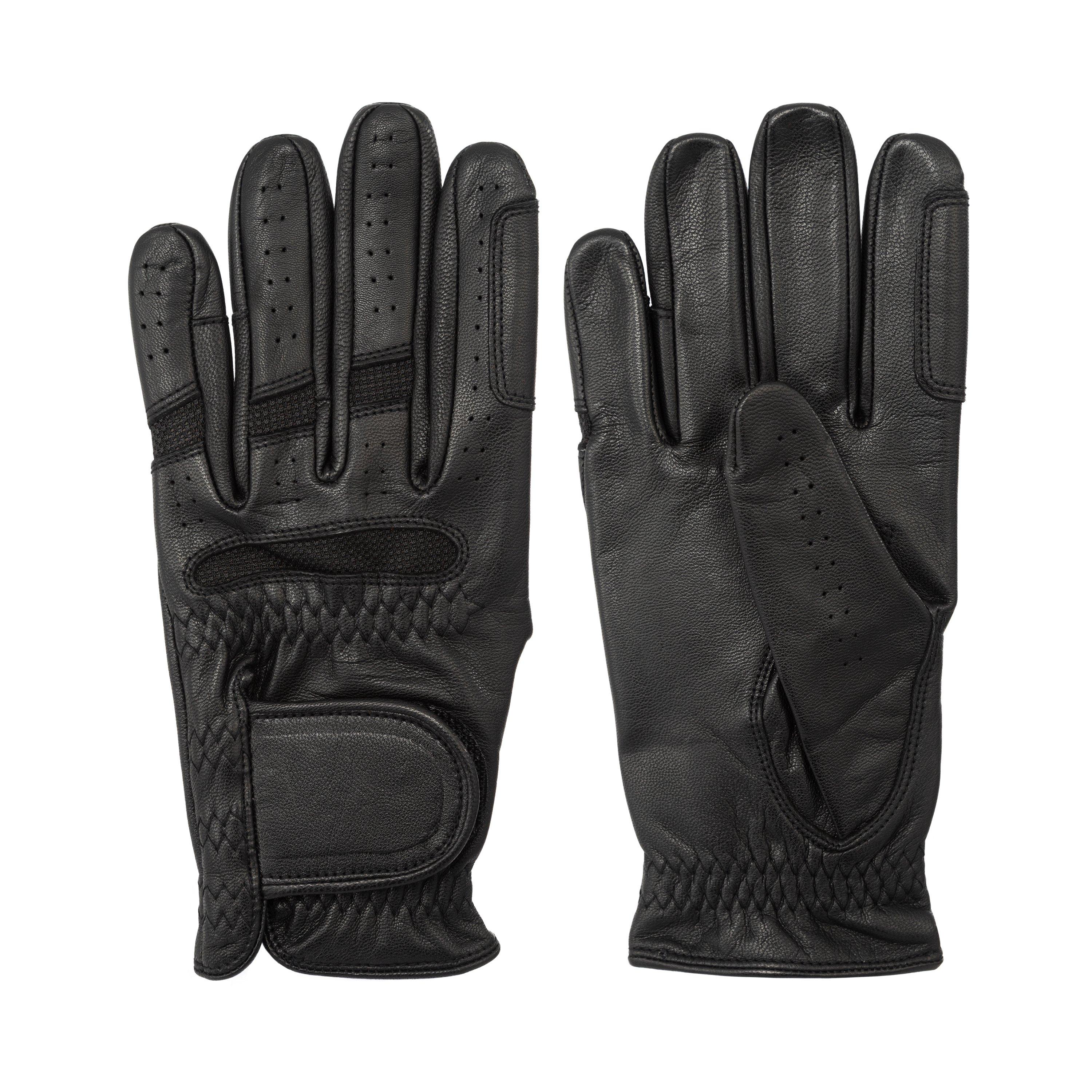 Black - Requisite - Leather Horse Riding Glove Lady - 1