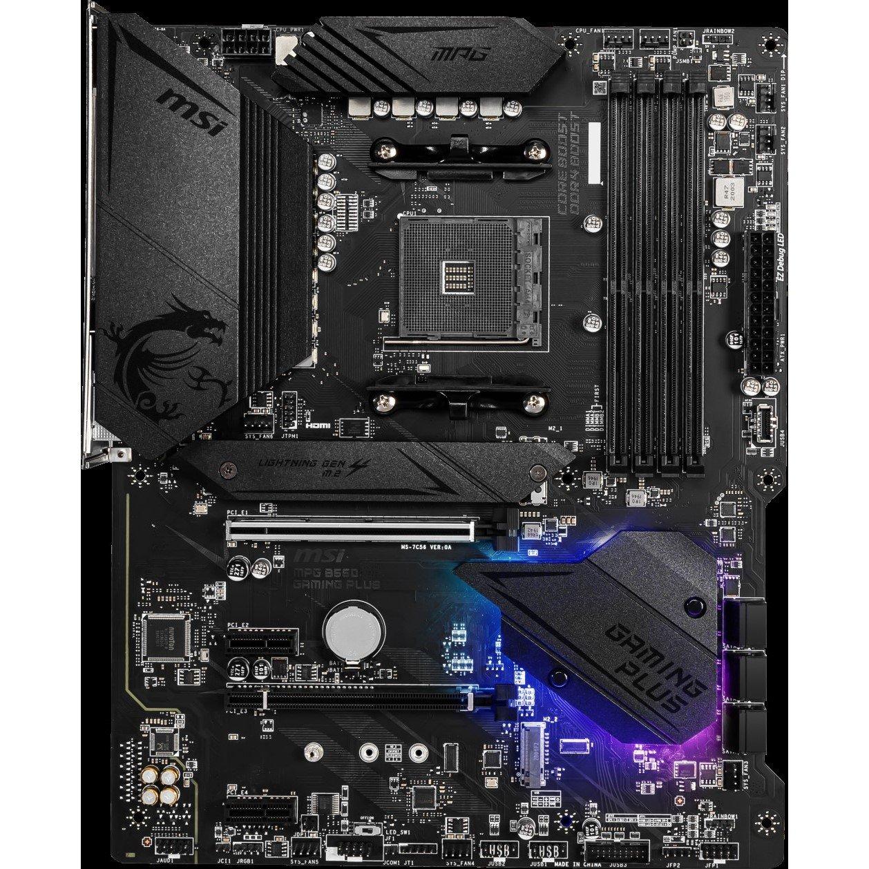 Schwarz - MSI - B550 00 - MPG B550 GAMING PLUS - AMD Motherboard - 3