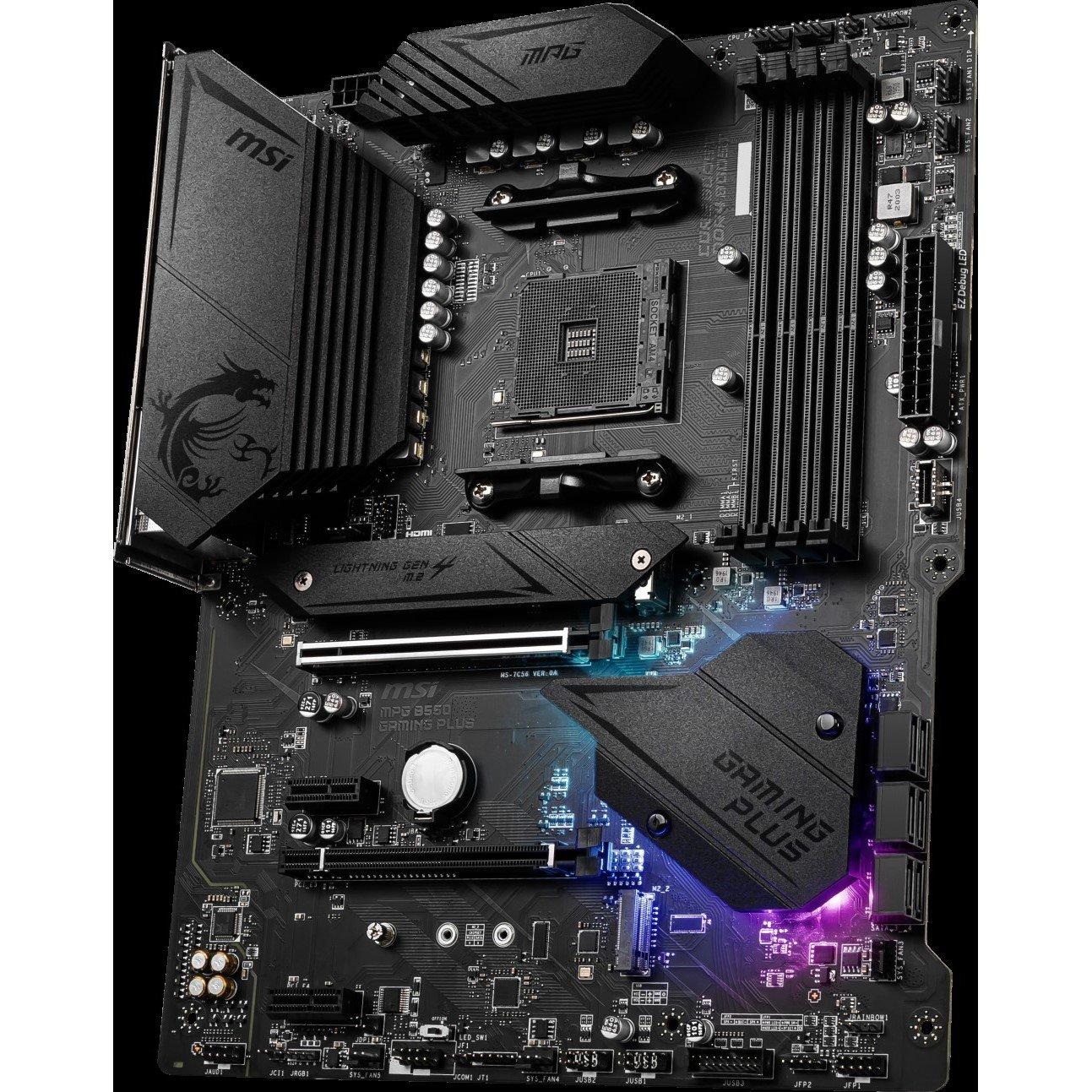 Schwarz - MSI - B550 00 - MPG B550 GAMING PLUS - AMD Motherboard - 4