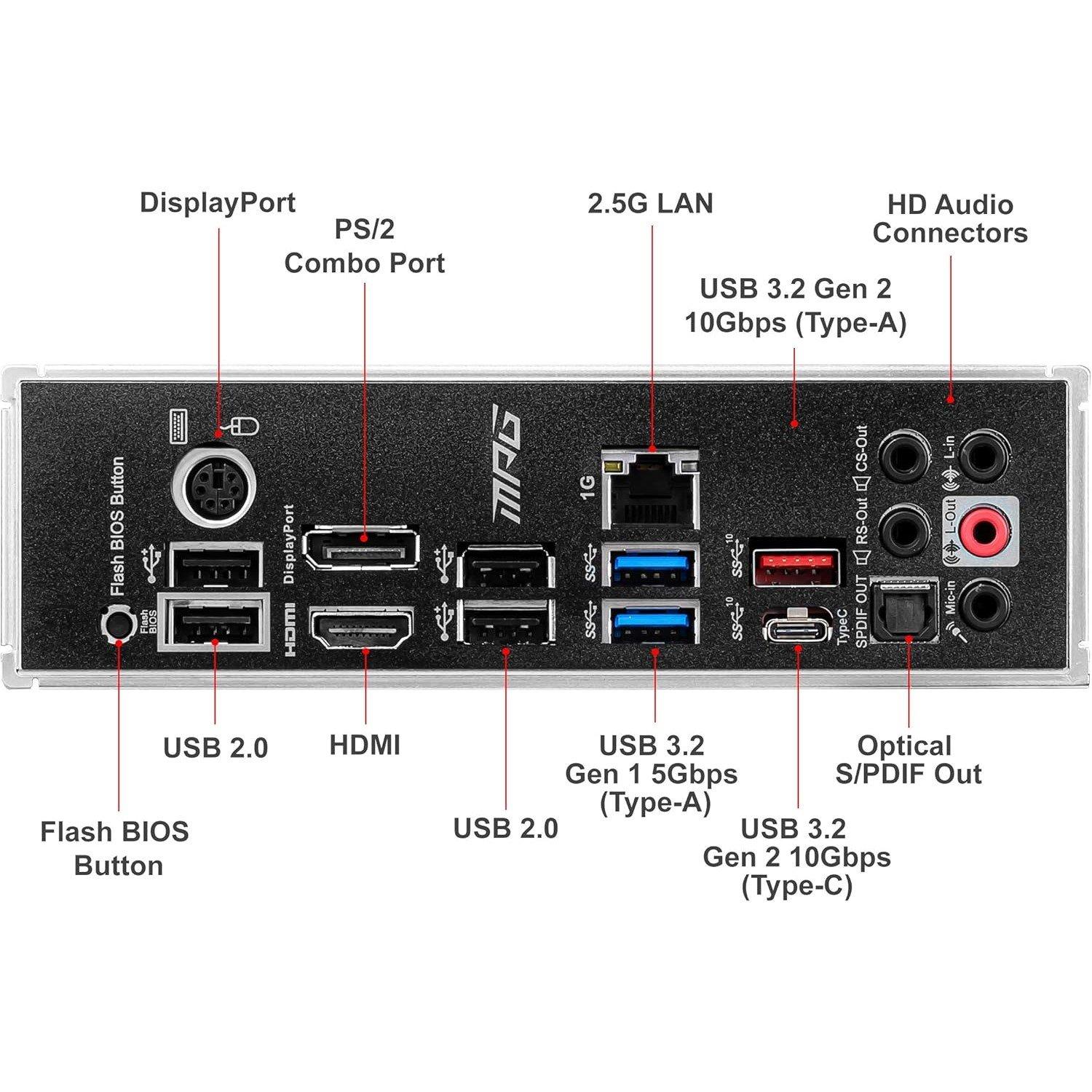 Negro - MSI - B550 00 - MPG B550 GAMING PLUS - AMD Motherboard - 5