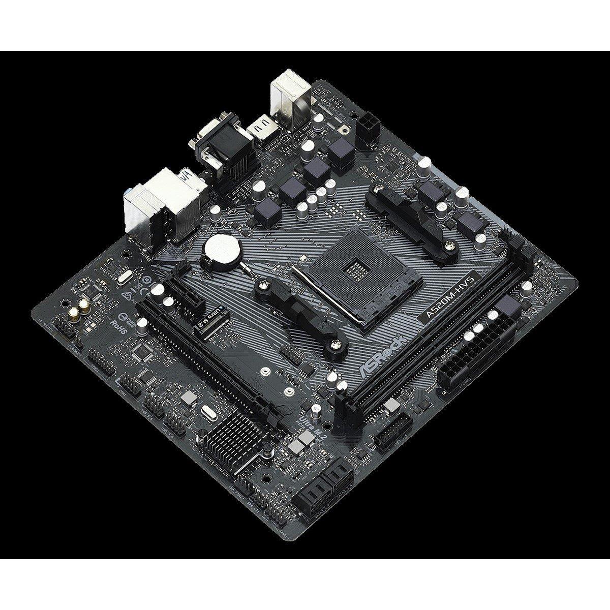 Black - ASROCK - A520 00 - A520M-HVS - AMD Motherboard - 2