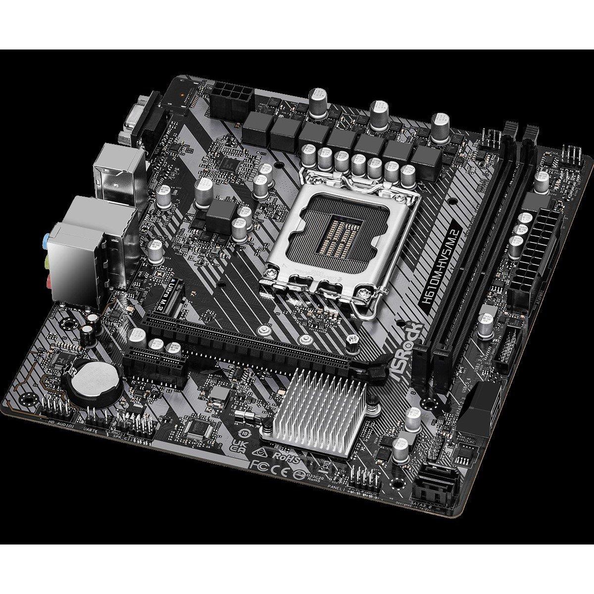 Black - ASROCK - H610M-HVS/M.2 R2.0 - Intel Motherboard - 2
