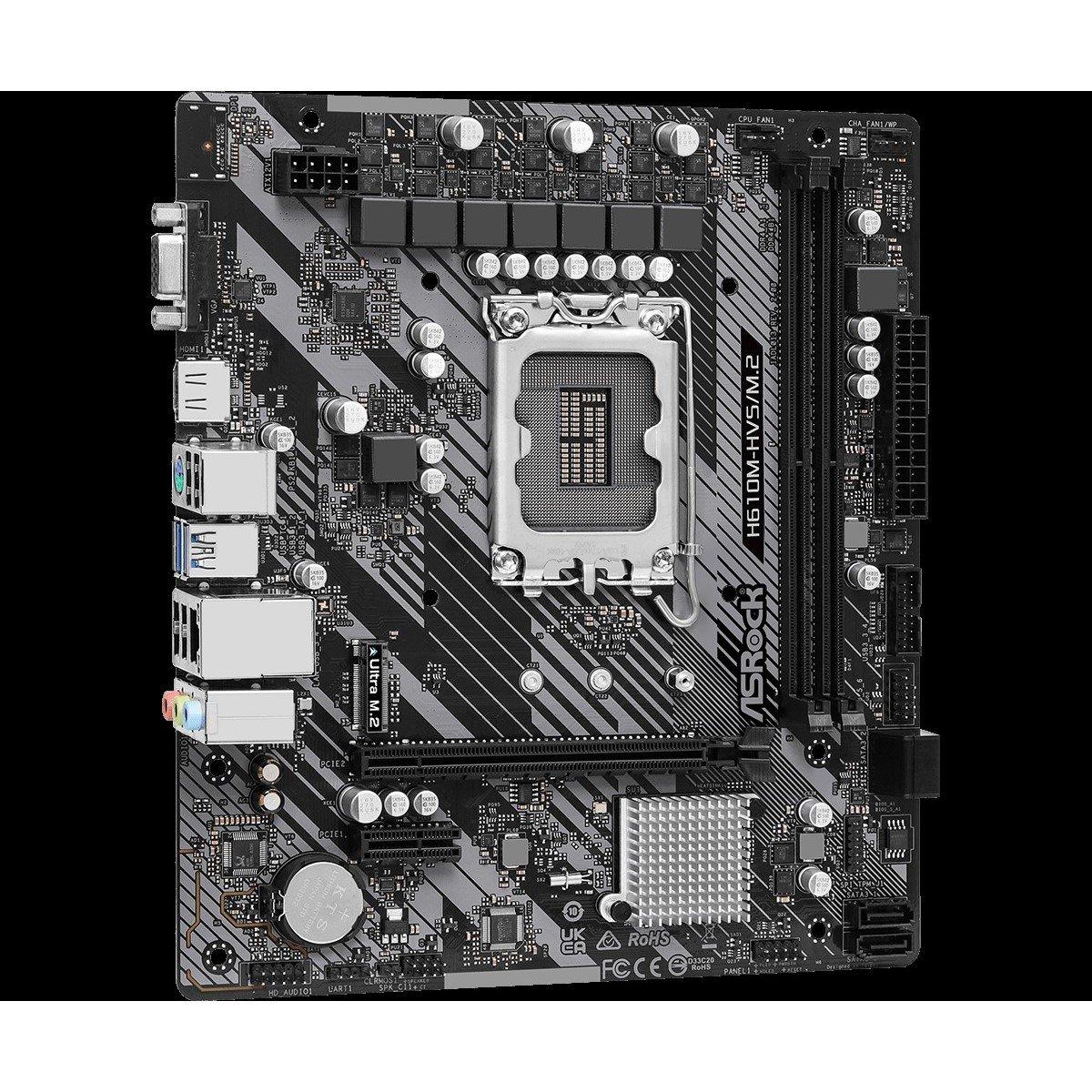 Black - ASROCK - H610M-HVS/M.2 R2.0 - Intel Motherboard - 3
