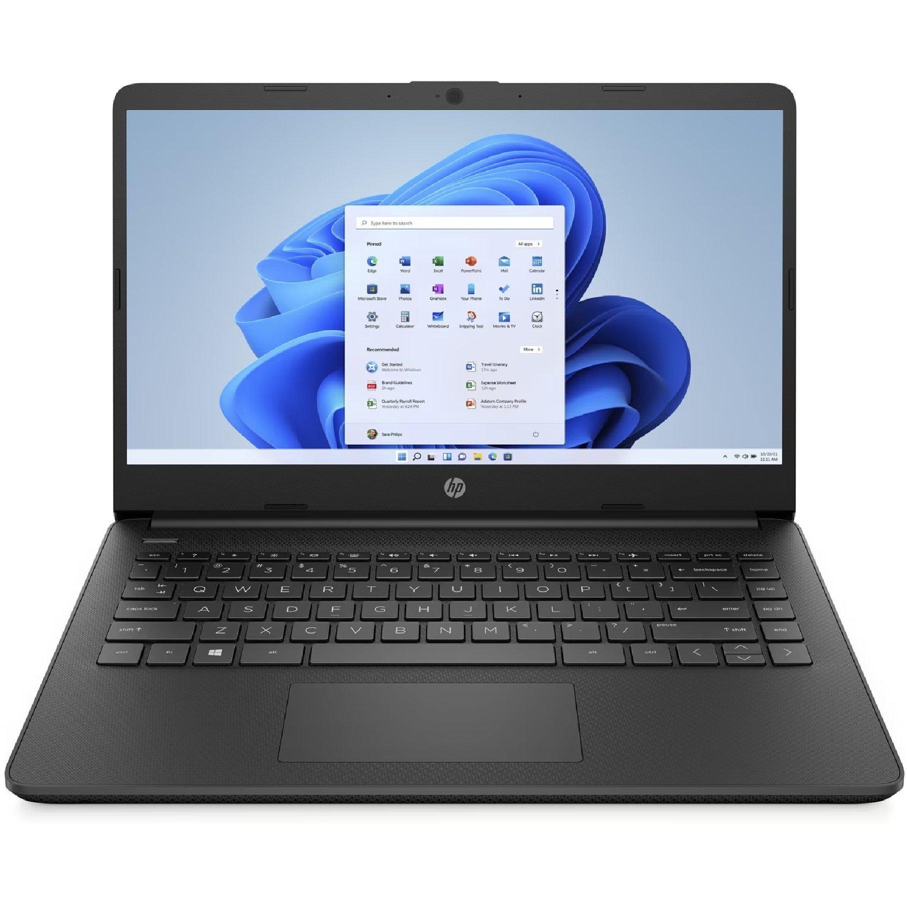 Black - HP - HP 14s Laptop - Intel Celeron, 4GB, 128GB, Win 11 - 1