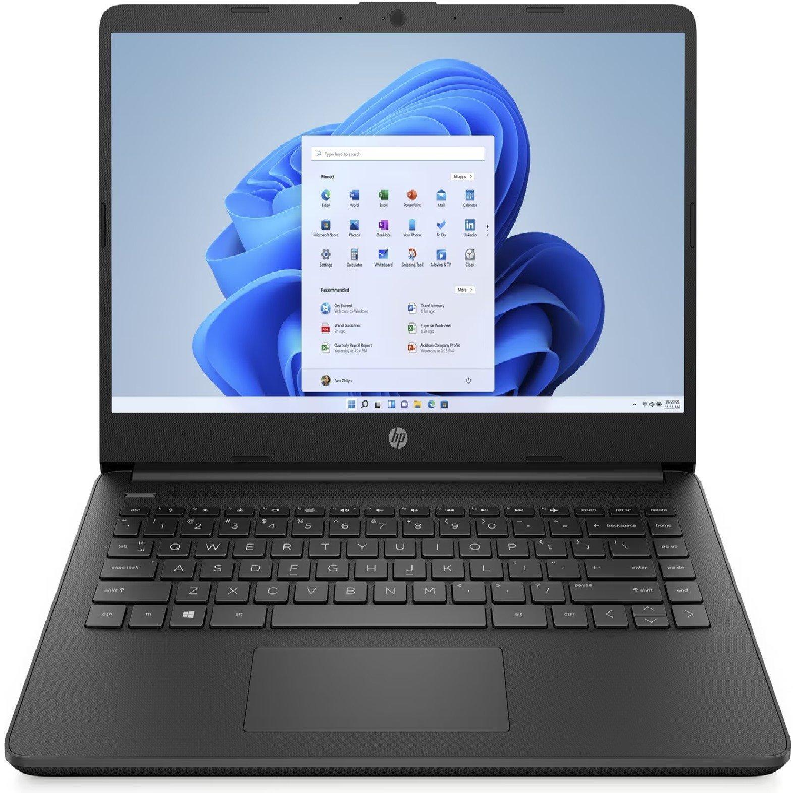 Black - HP - HP 14s Laptop - Intel Celeron, 4GB, 128GB, Win 11 - 7