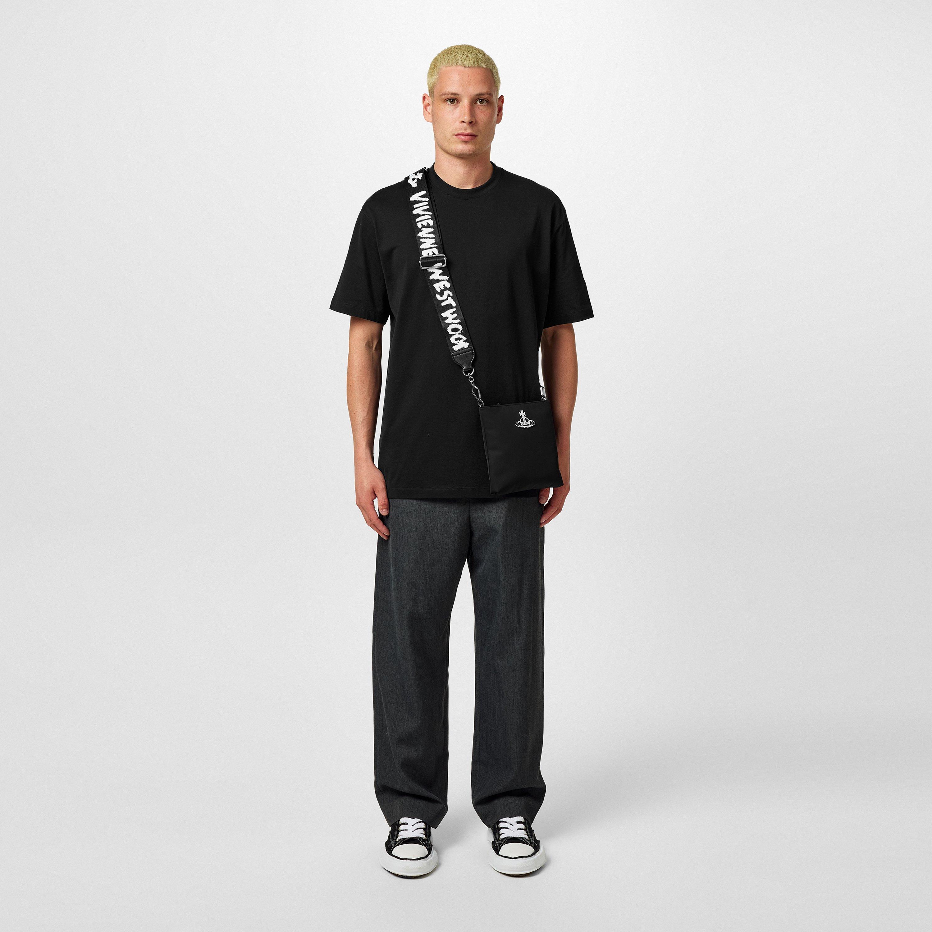 Black - Vivienne Westwood - Men's Logo Nylon Tape Crossbody Bag - 6