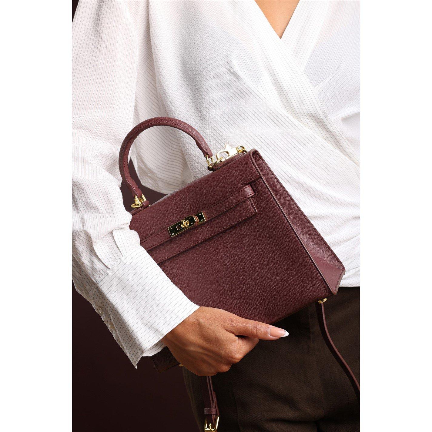 Wheres That From Top Handle Satchel Mini Tote Bag with Turn-Lock