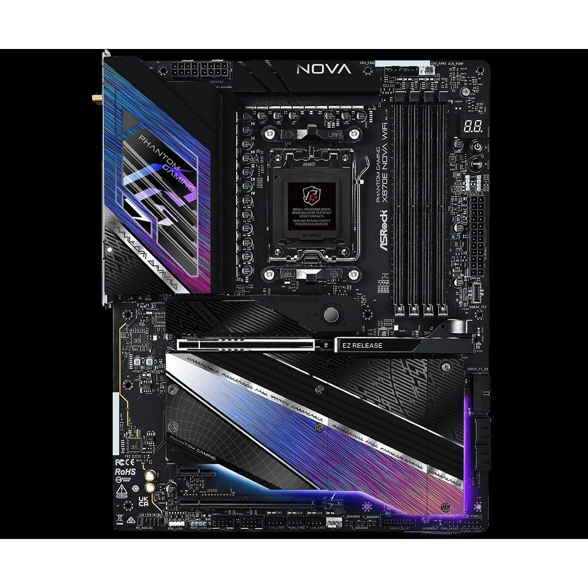 Black - ASROCK - X870E NOVA WIFI - AMD Intel - 2