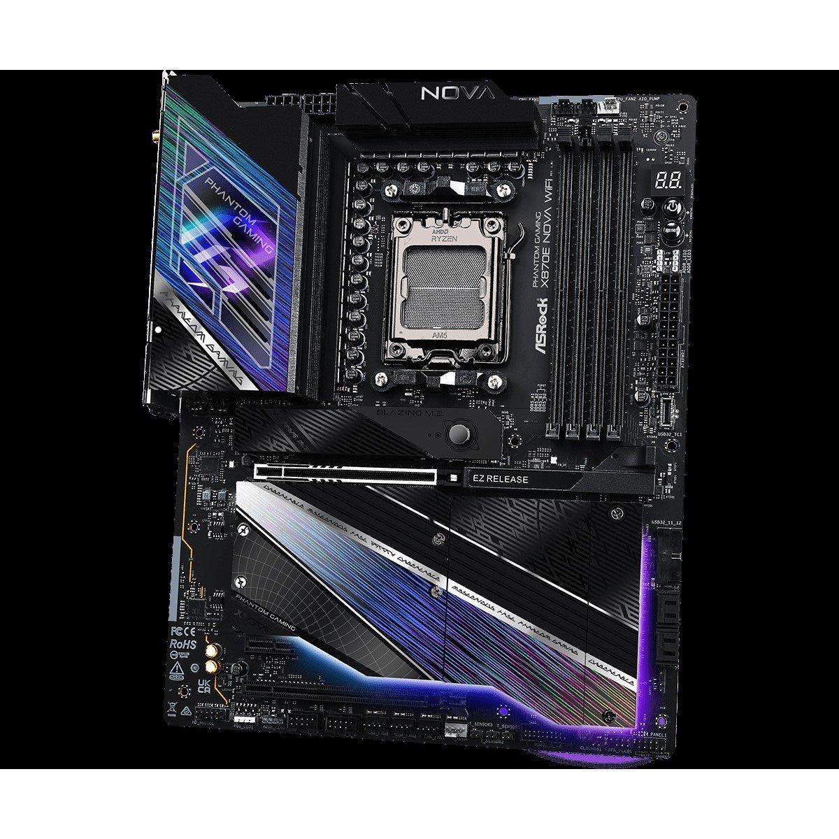 Black - ASROCK - X870E NOVA WIFI - AMD Intel - 3